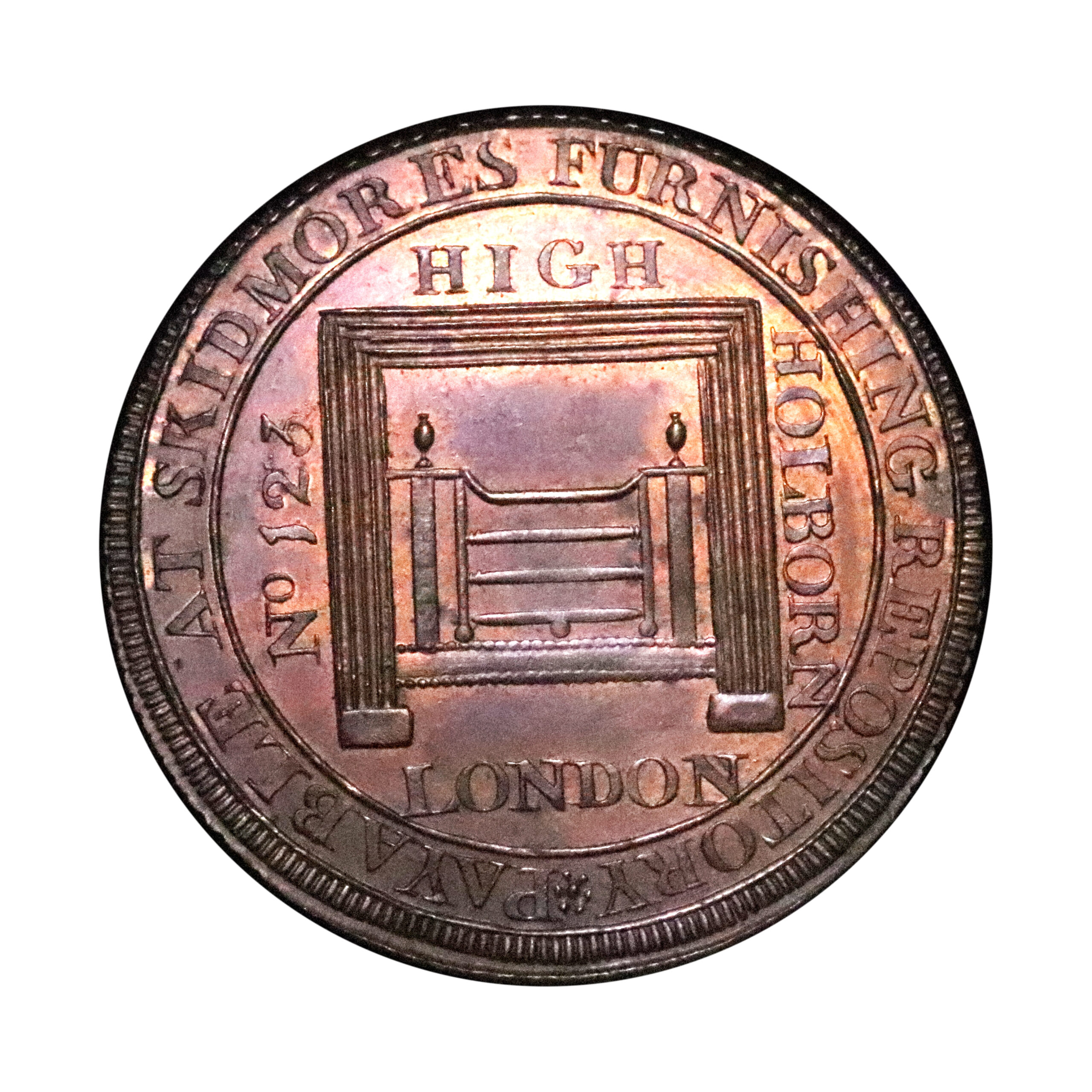 LOT 108 Middlesex Skidmore Mule Halfpenny DH 491, RRR - Image 2