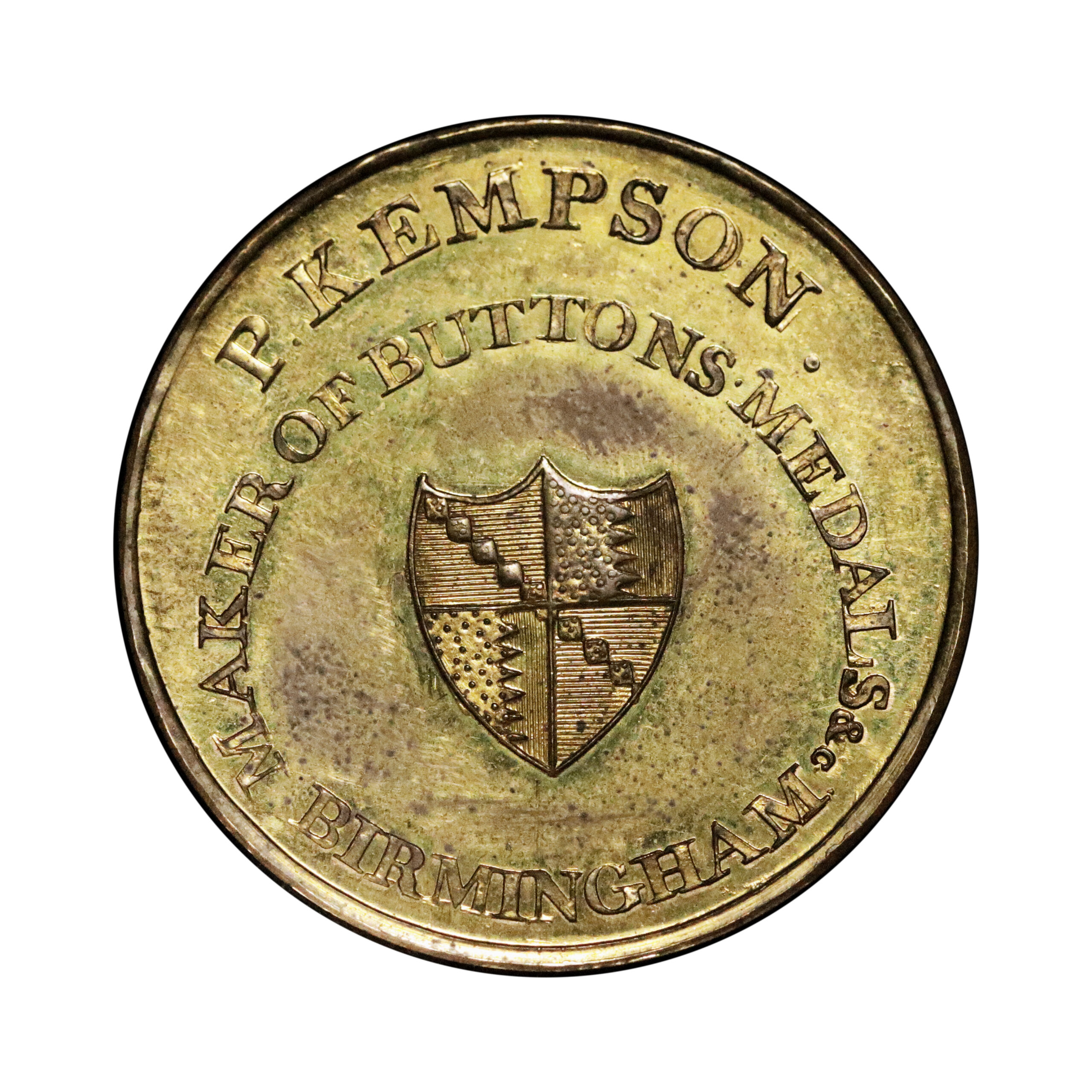 LOT 173 Warwickshire Birmingham Brass Halfpenny DH 197a, Rare - Image 3