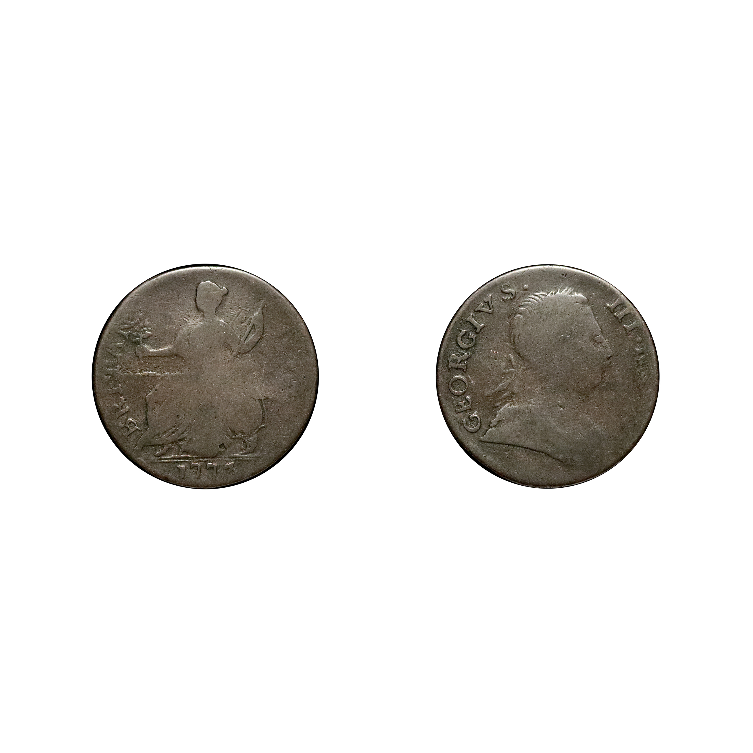 LOT 436 George III 1773 Copper Halfpenny, Boyish George