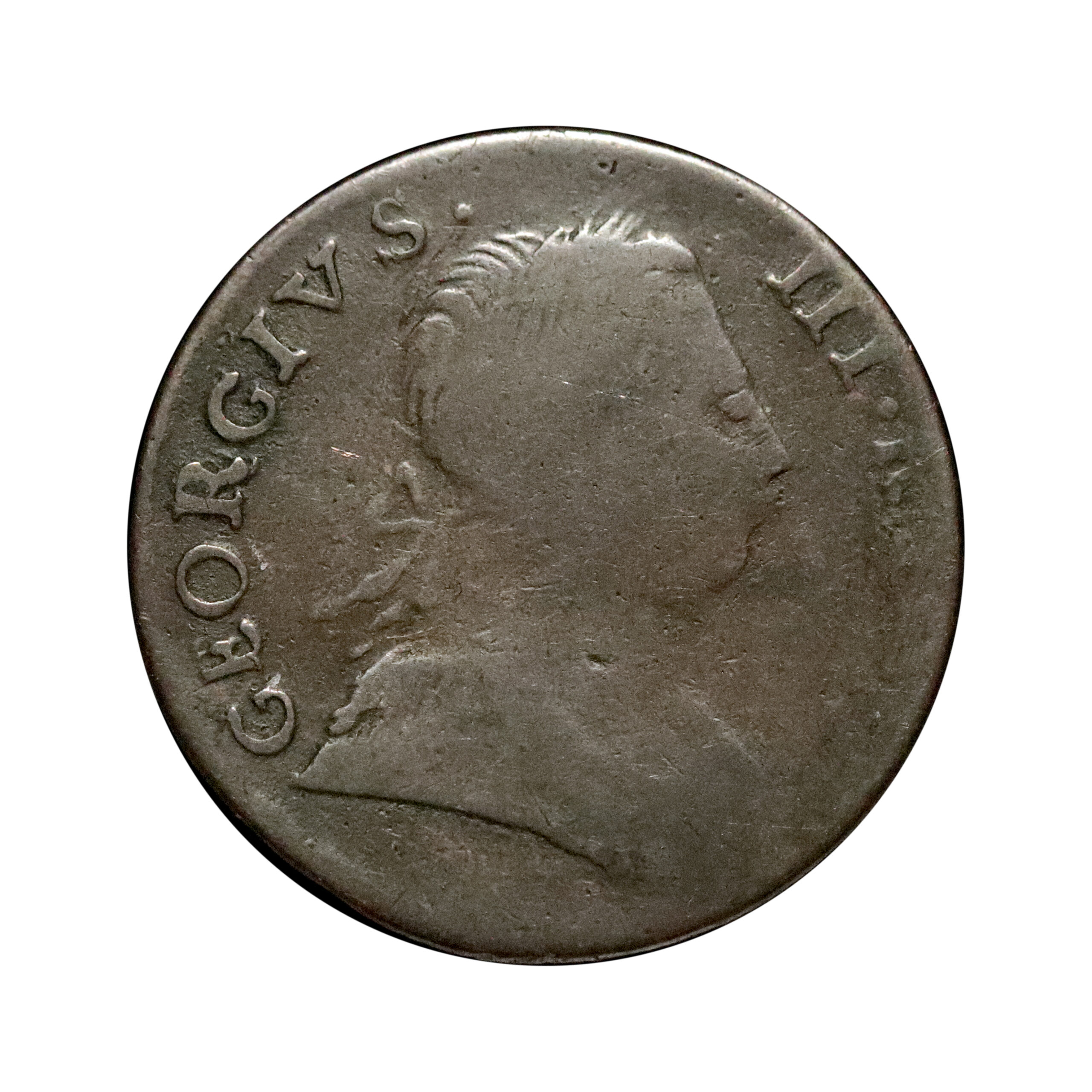 LOT 436 George III 1773 Copper Halfpenny, Boyish George - Image 2