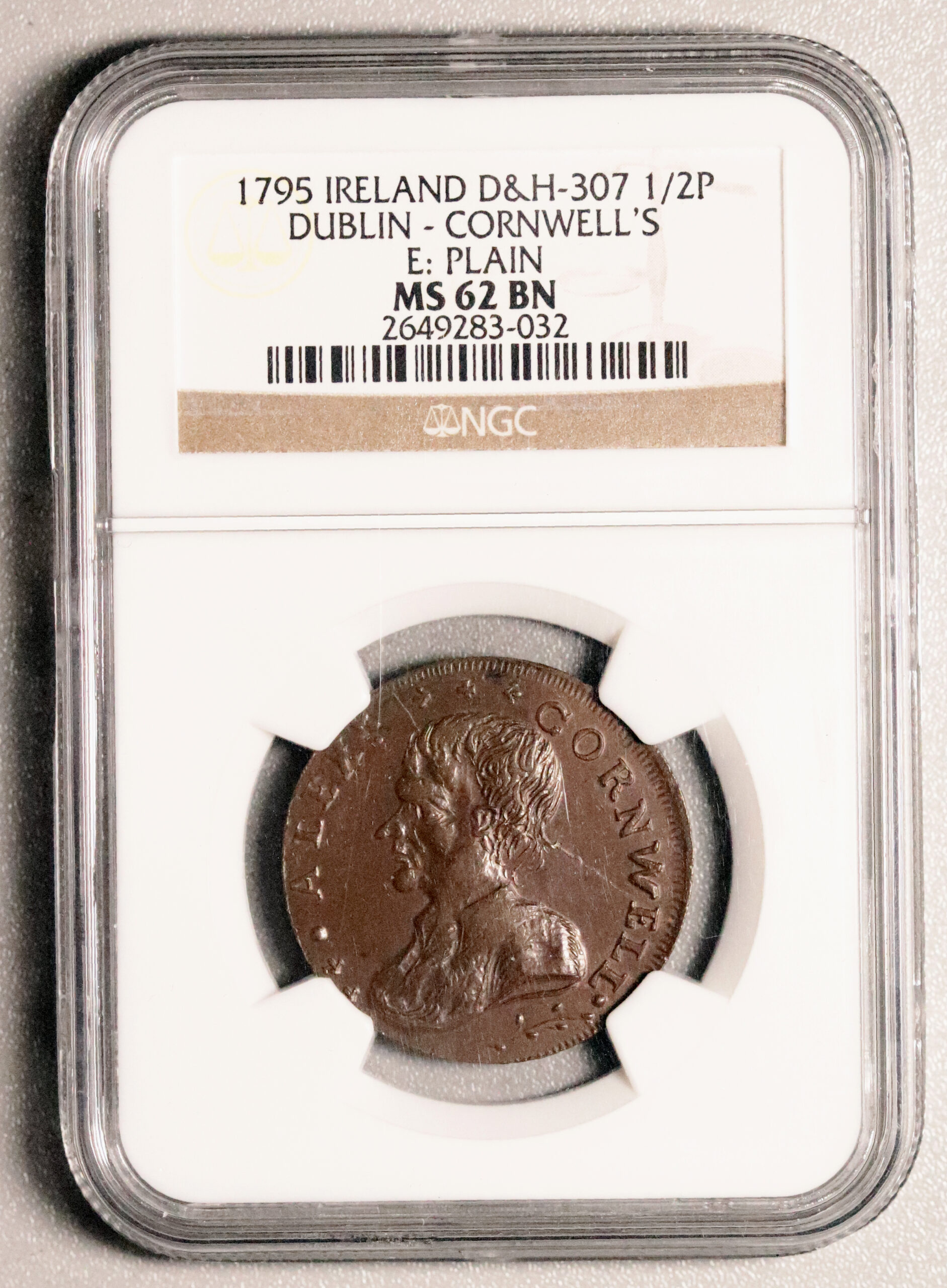 LOT 219 Dublin Cornwell Copper Halfpenny DH 307, MS 62 - Image 4