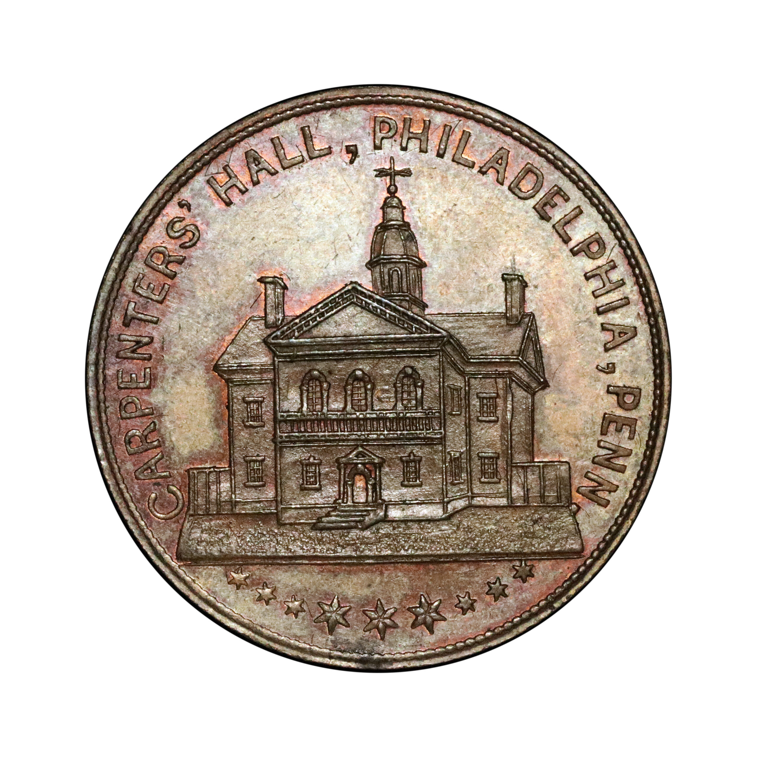 LOT 587 Augustus B. Sage; No.4, Carpenters' Hall / First Continental Congress Historical Token - Image 2