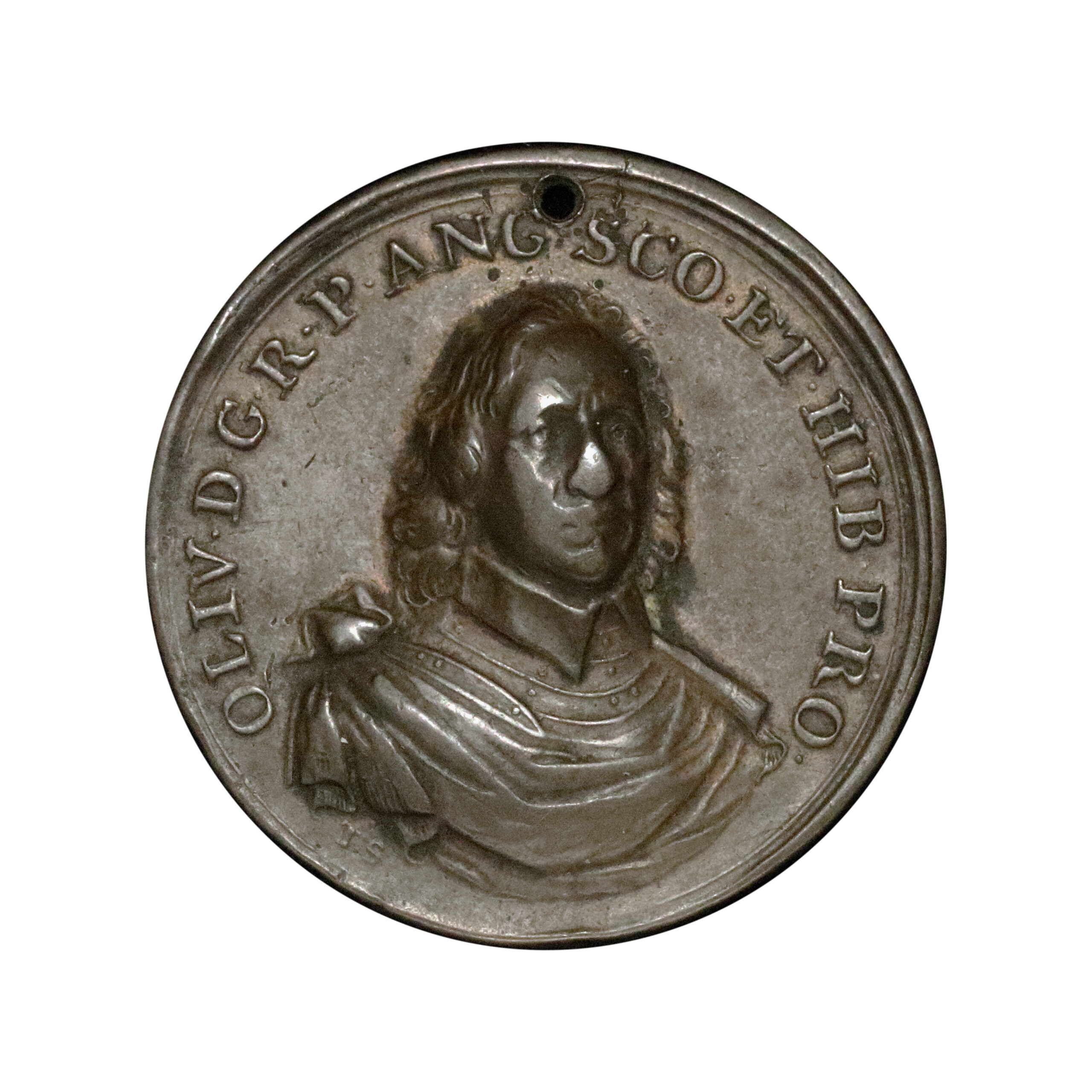 LOT 509 Oliver Cromwell, 1653, Copper Medal signed TS - Image 2