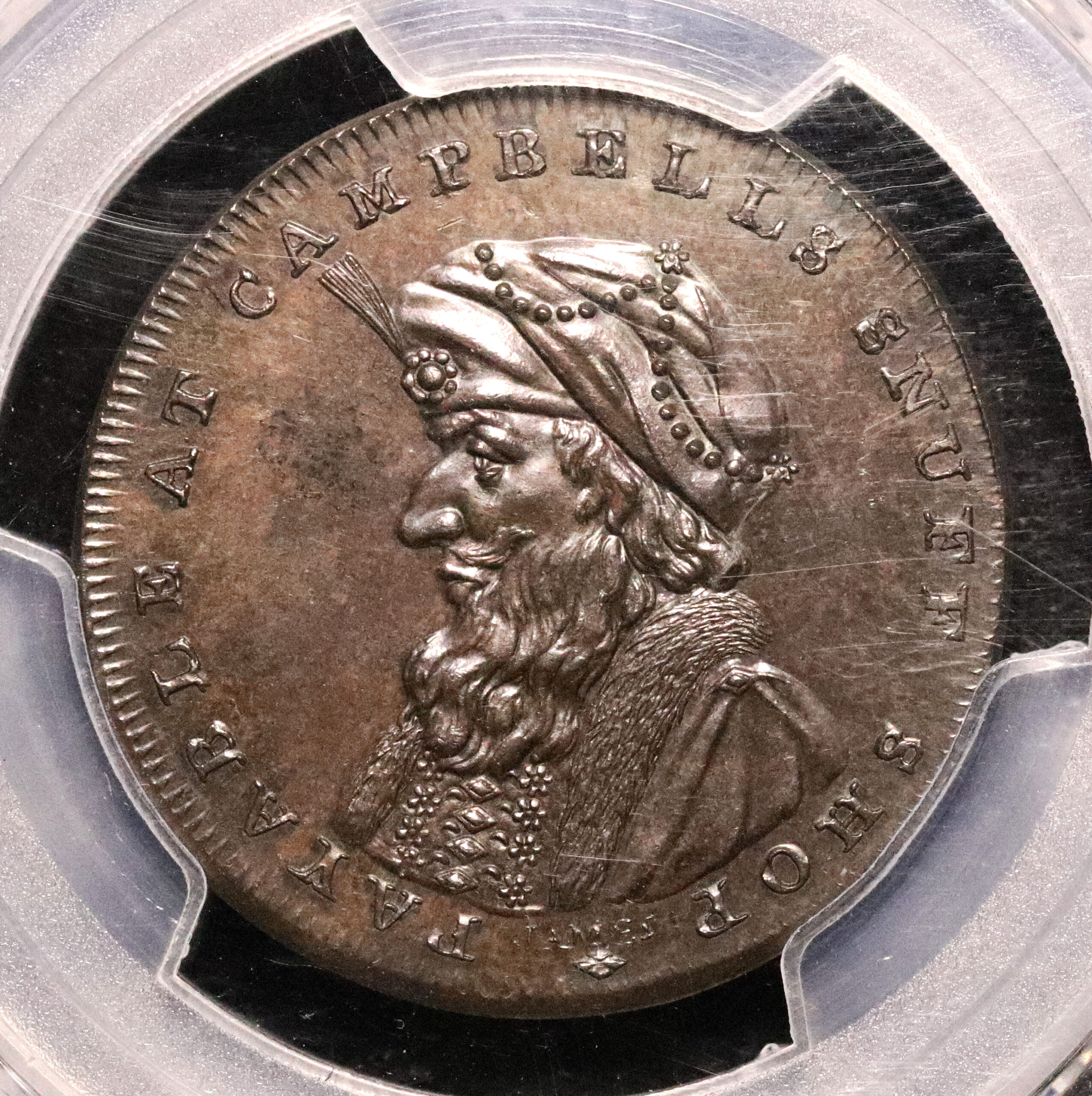 LOT 266 Lothian Edinburgh Campbell's Halfpenny DH 13a, MS 63 - Image 2