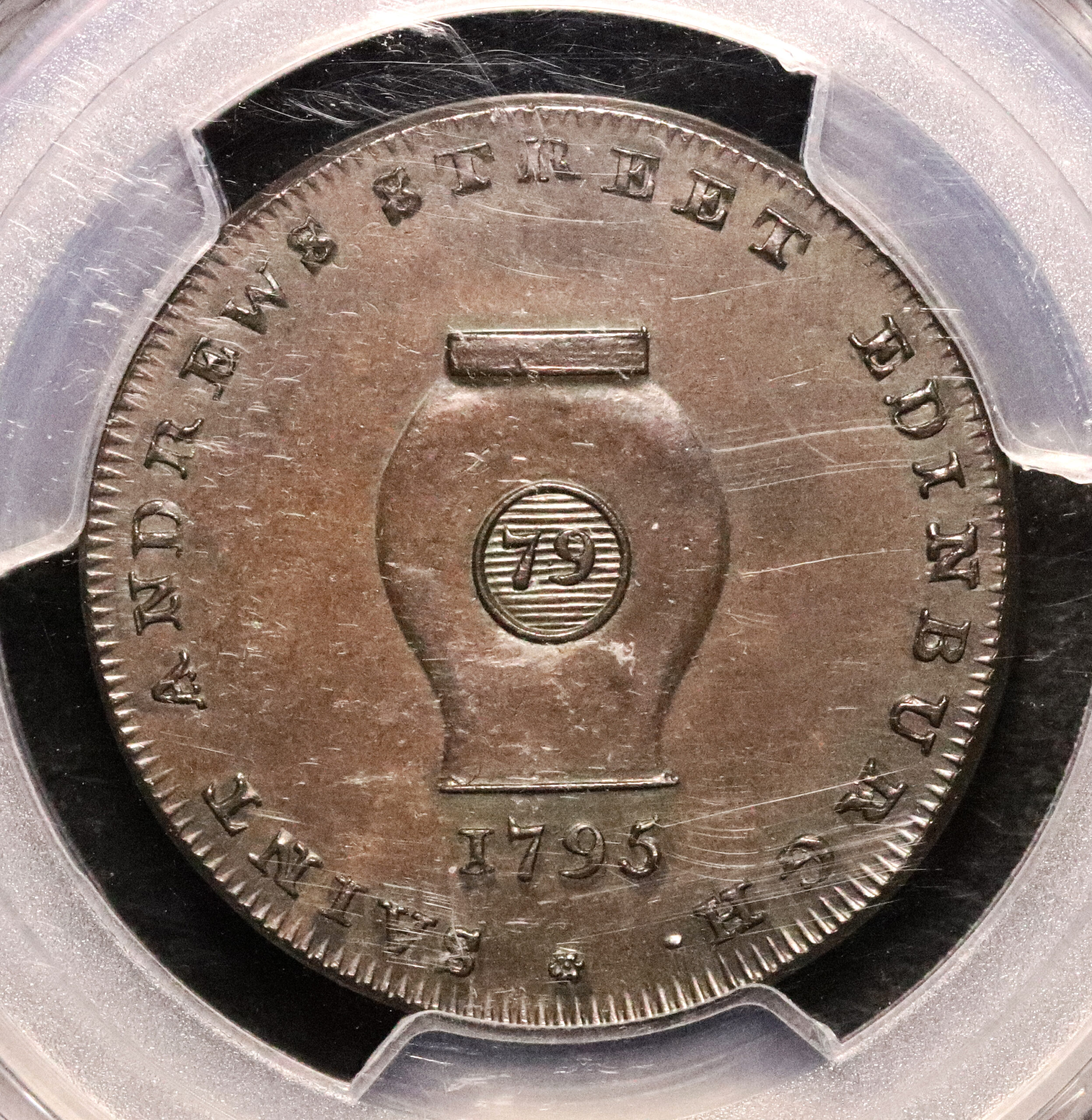 LOT 266 Lothian Edinburgh Campbell's Halfpenny DH 13a, MS 63 - Image 3