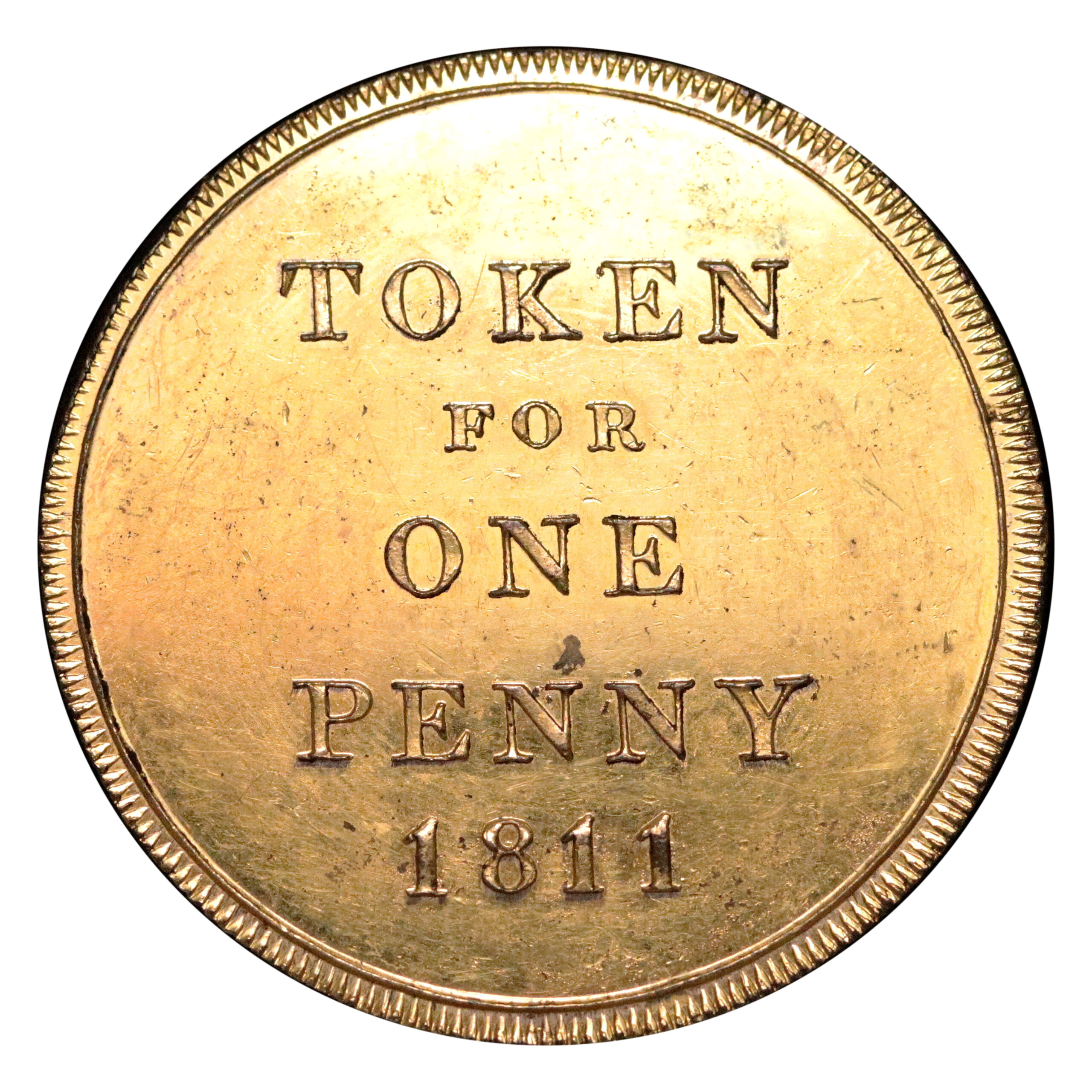 LOT 471 Birmingham Sir Edward Thomason Gilt-Copper Proof Penny W281b, RRR - Image 3