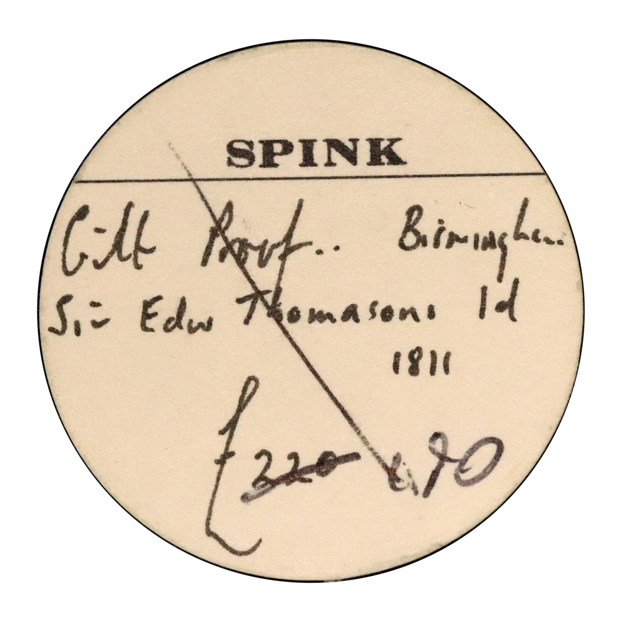 LOT 471 Birmingham Sir Edward Thomason Gilt-Copper Proof Penny W281b, RRR - Image 4