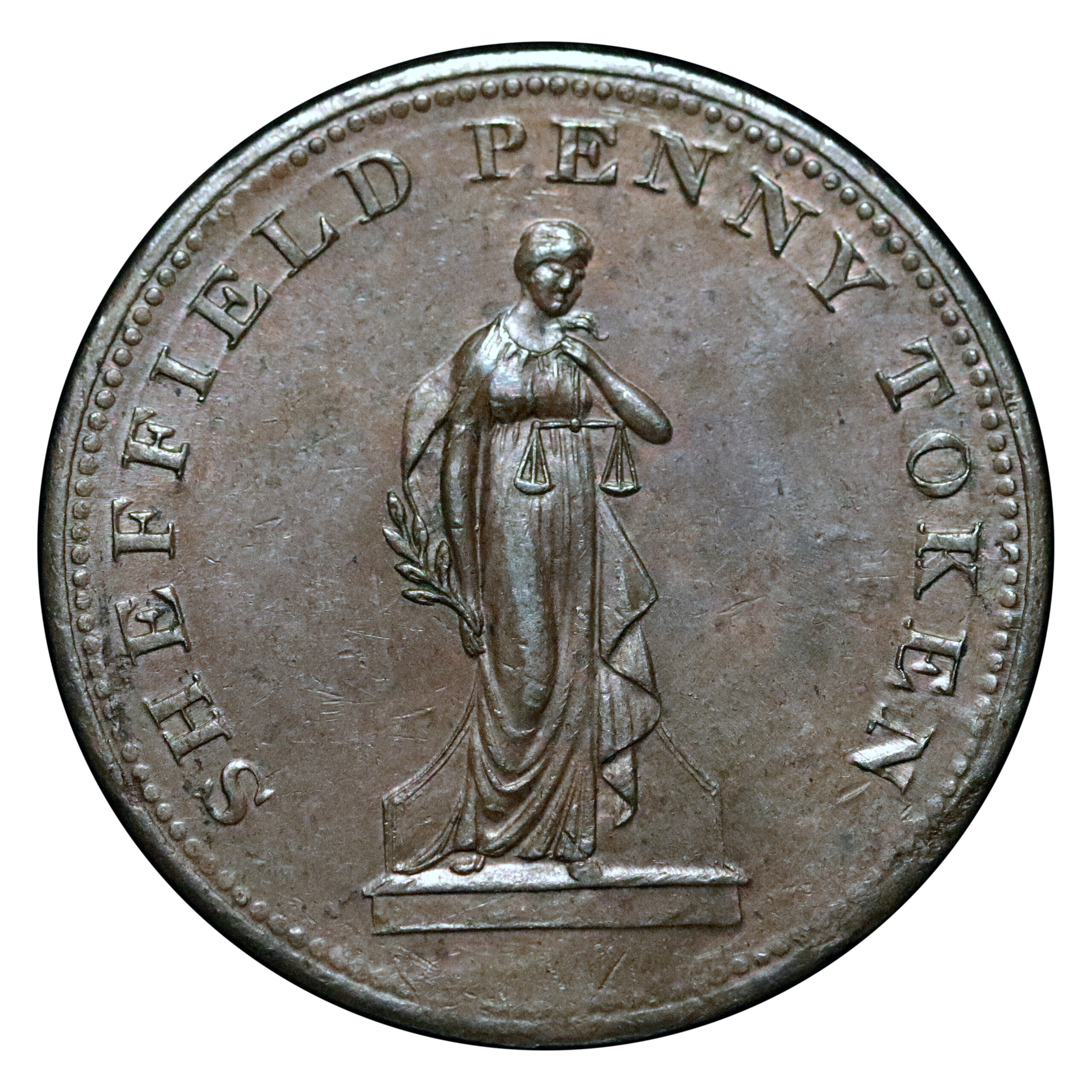 LOT 477 Yorkshire Sheffield Copper Penny W983, Rare - Image 3