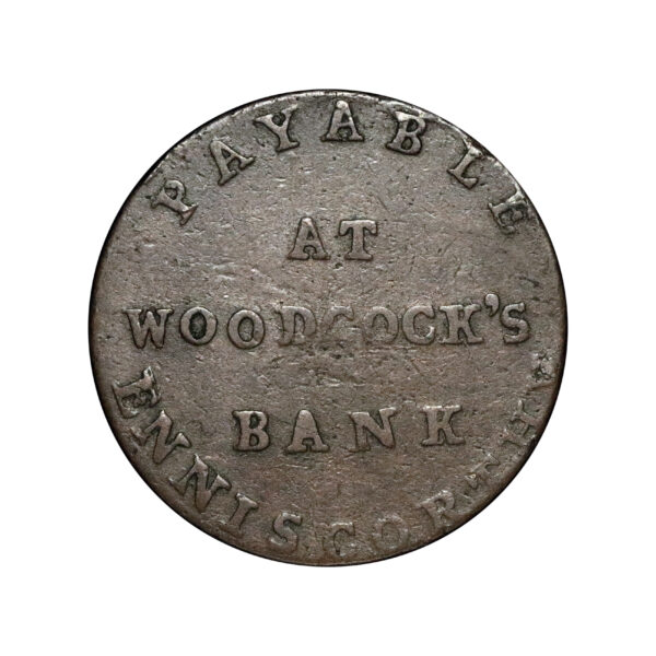 LOT 230 Wexford Enniscorthy Copper Halfpenny DH 7, Rare LAST DRUID