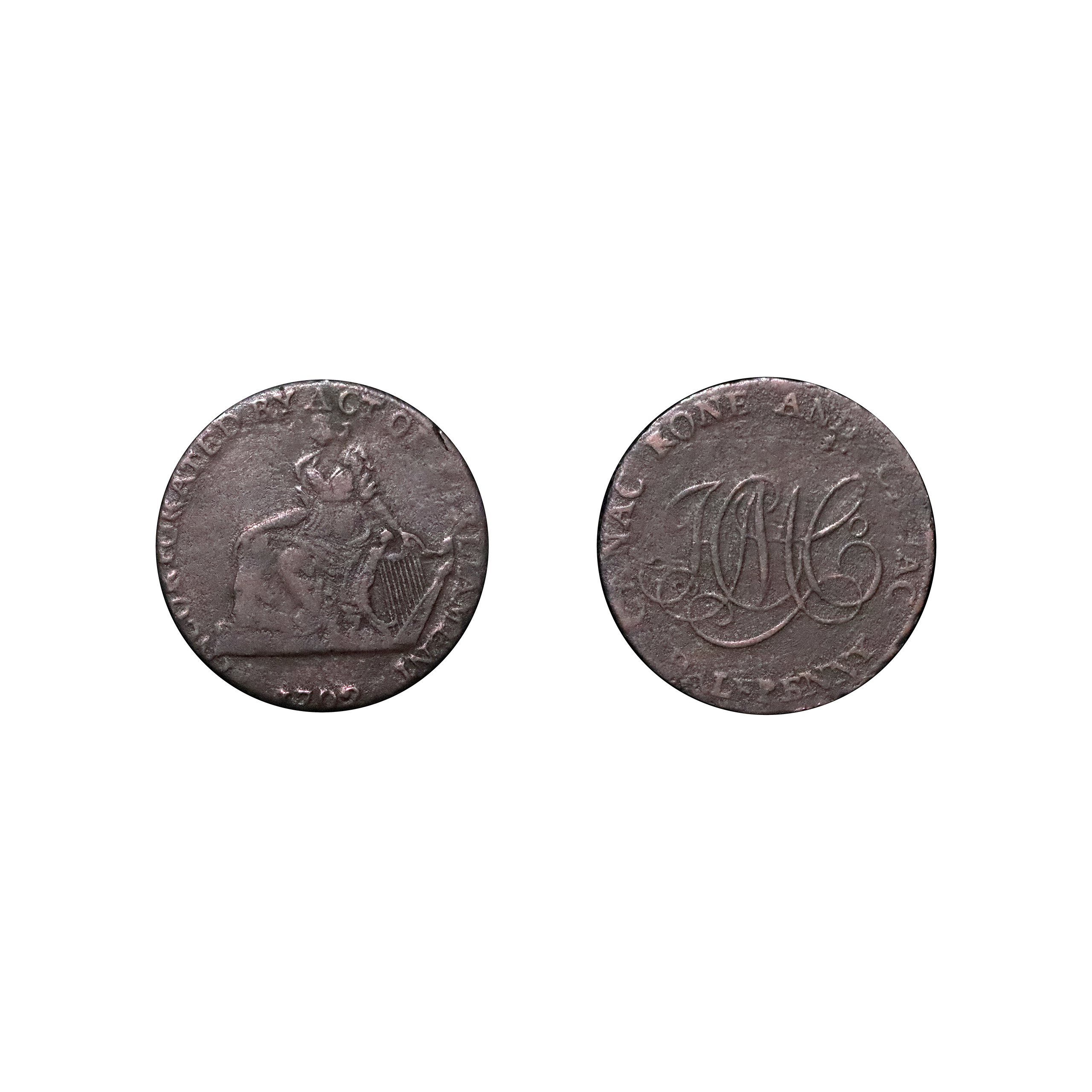 LOT 66 Dublin Camac Copper Halfpenny DH 190, RRR
