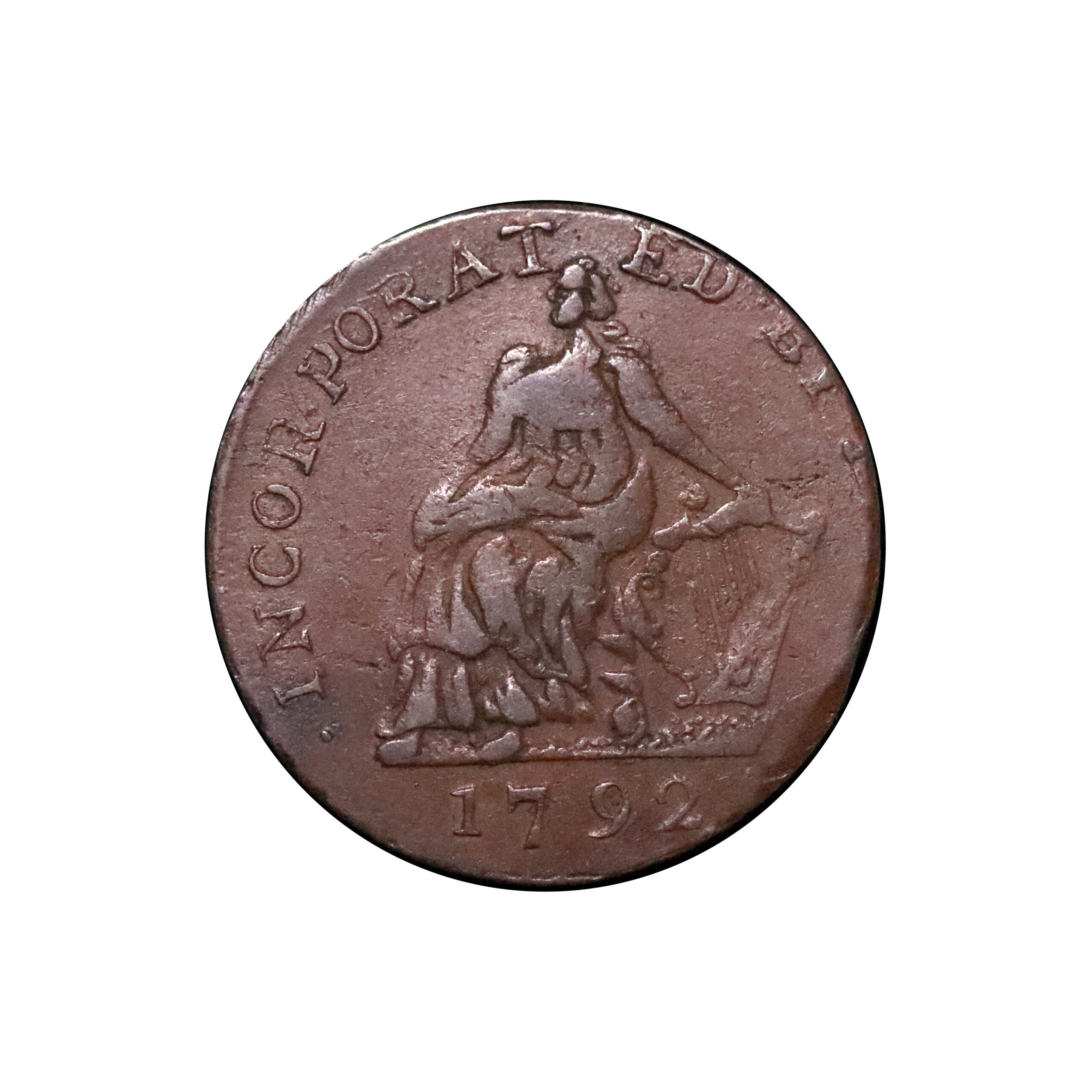 LOT 70 Dublin Camac Copper Halfpenny DH 210a, RRR - Image 2