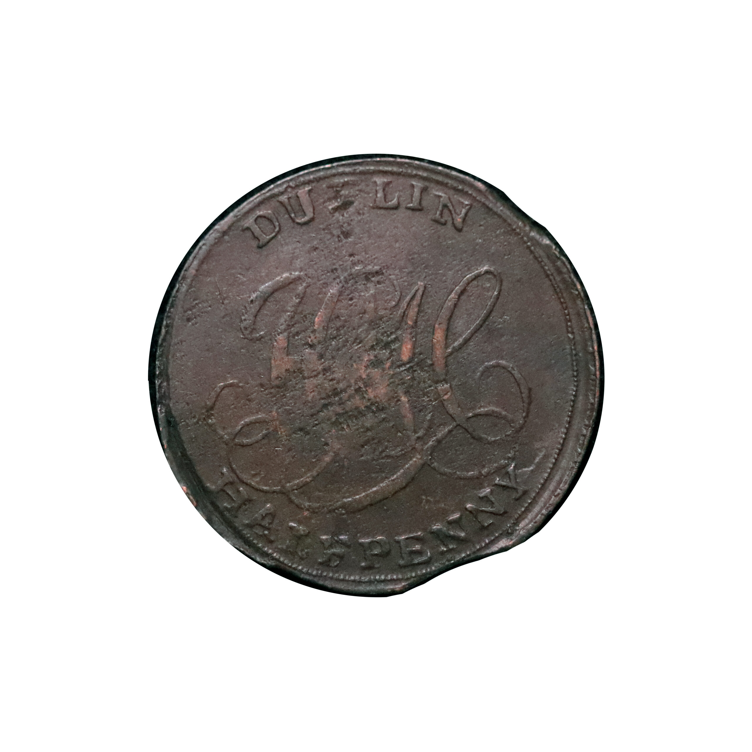 LOT 71 Dublin Camac Copper Halfpenny DH 213, RRR - Image 3