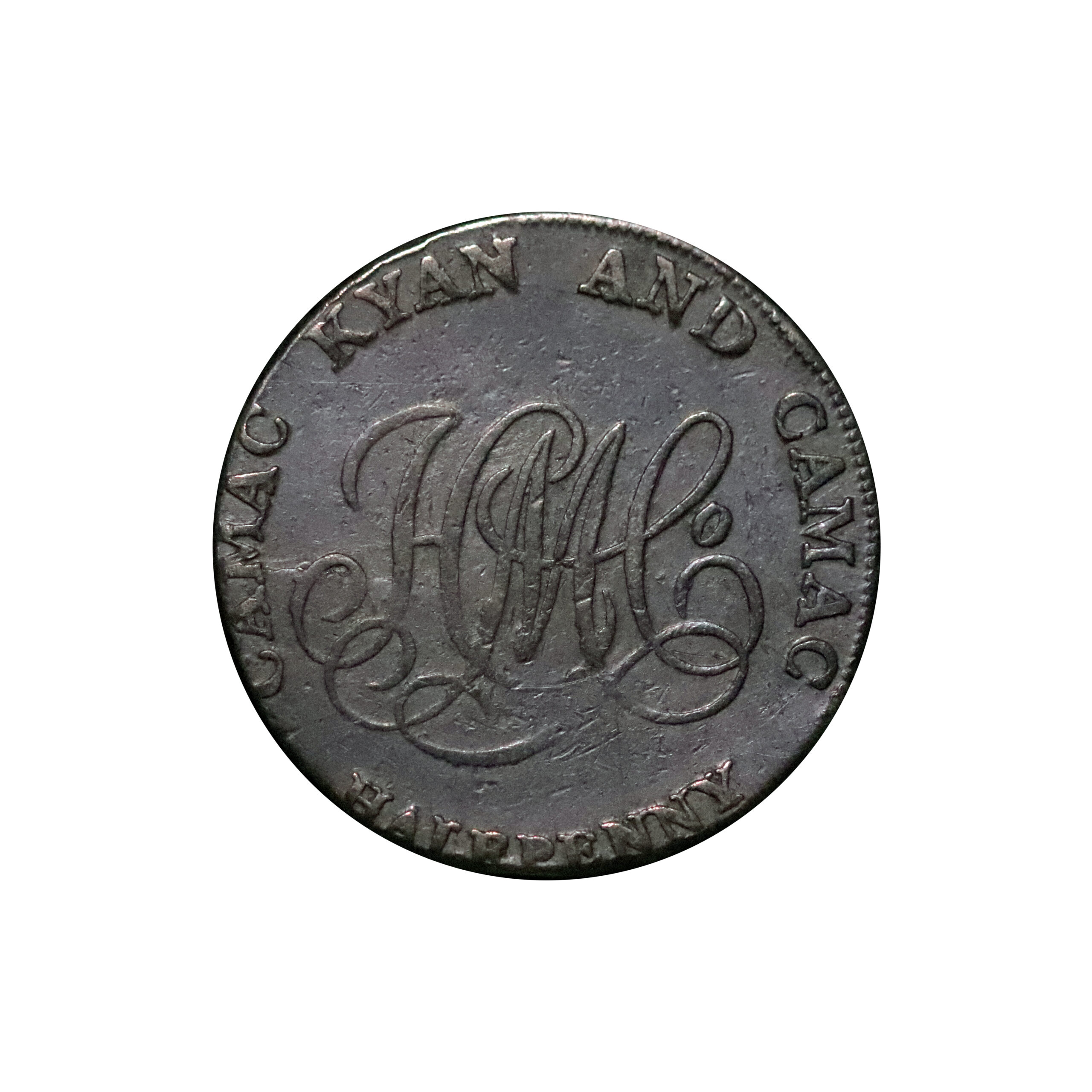 LOT 55 Dublin Camac Copper Halfpenny DH 30, Rare - Image 3