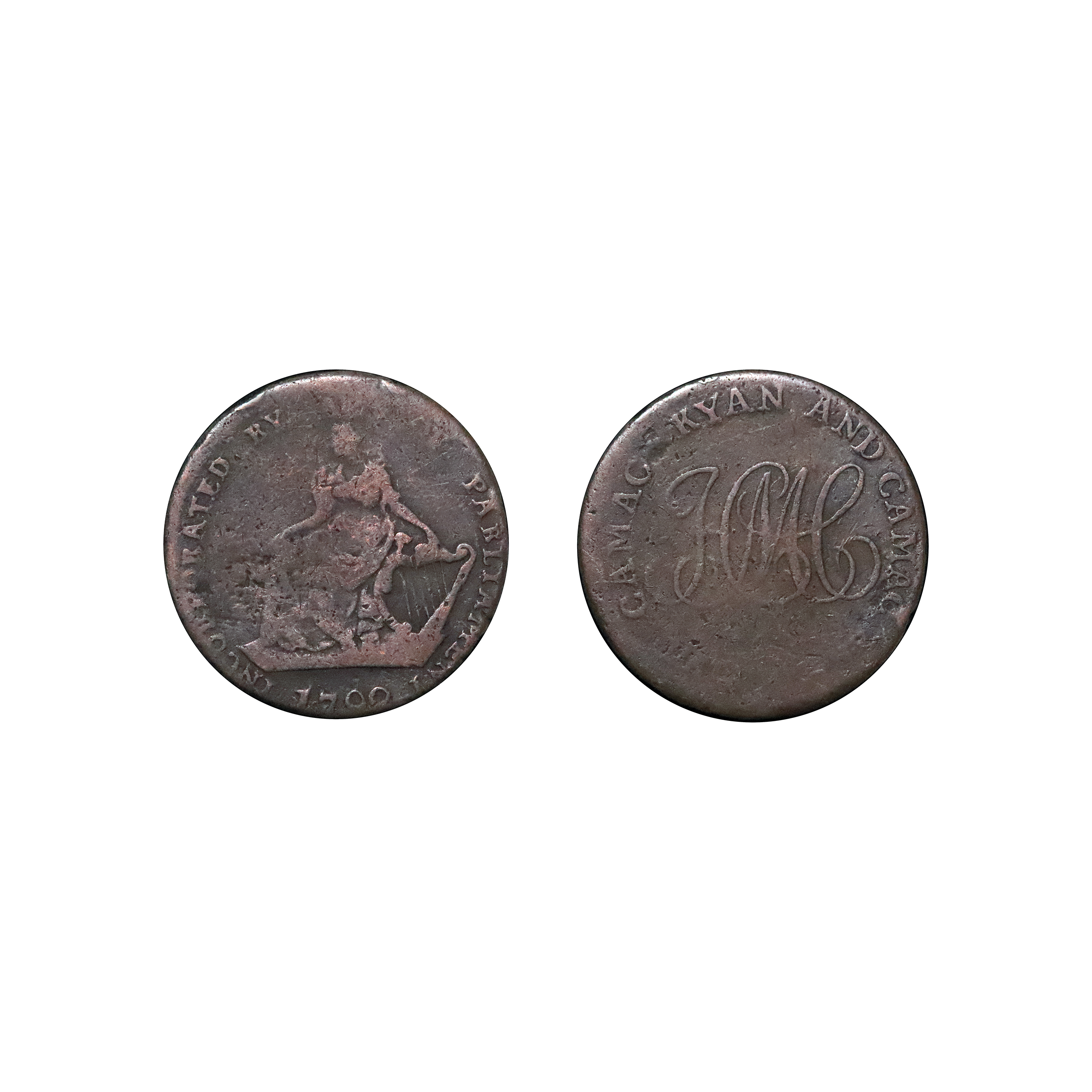 LOT 57 Dublin Camac Copper Halfpenny DH 43bis, RRR