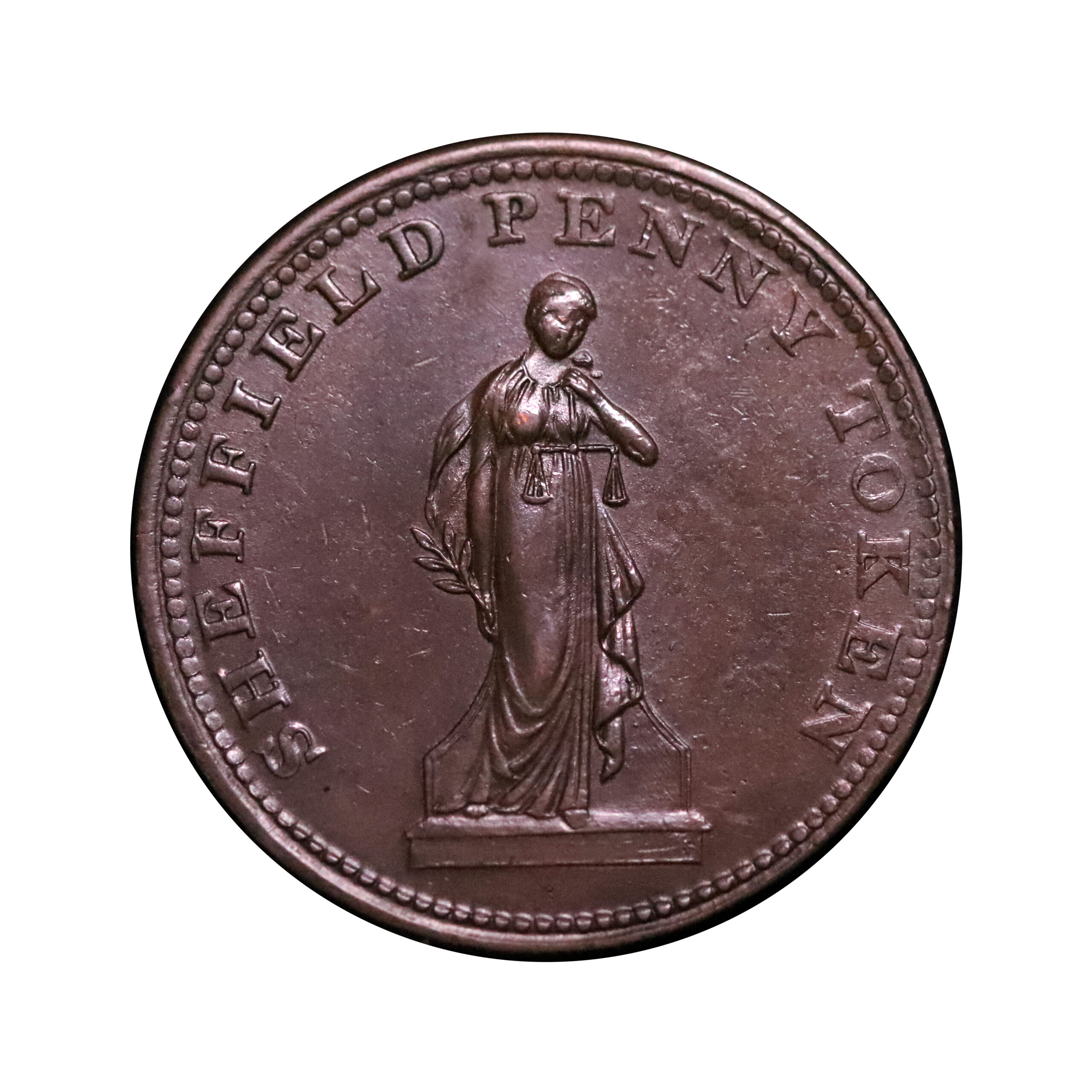 LOT 157 Yorkshire, Sheffield Copper Penny W1007, Rare, Ex-Cokayne - Image 2