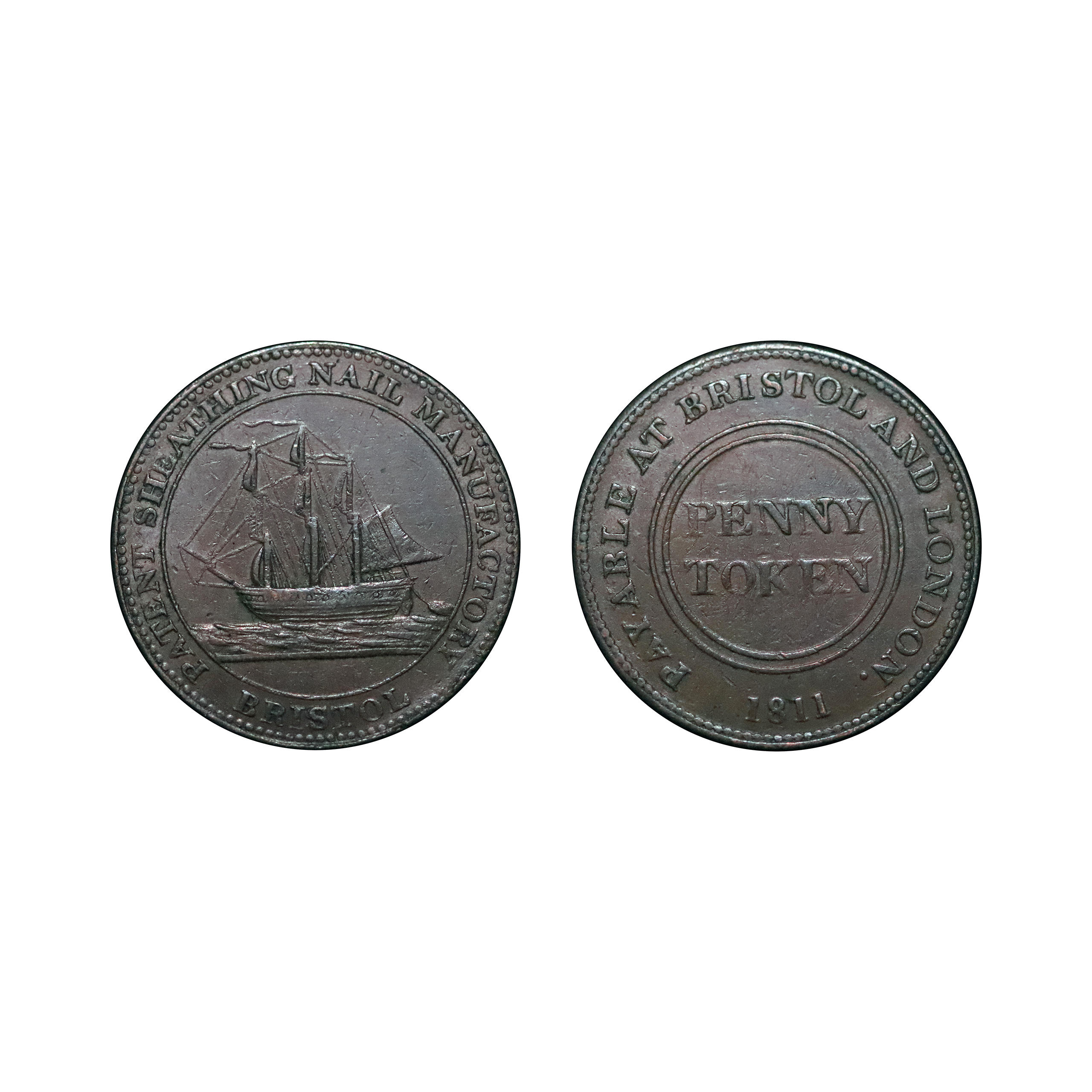 LOT 154 Gloucestershire, Bristol, Samuel Guppy Penny W493a, Rare, Ex-Cokayne