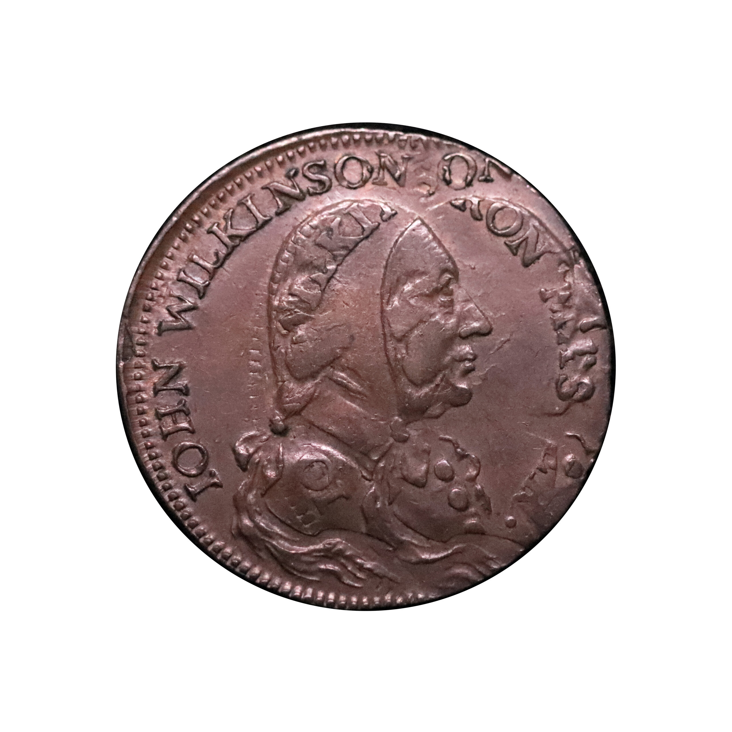 LOT 149 Warwickshire Wilkinson Halfpenny D&H 390, Spectacular double-strike - Image 2