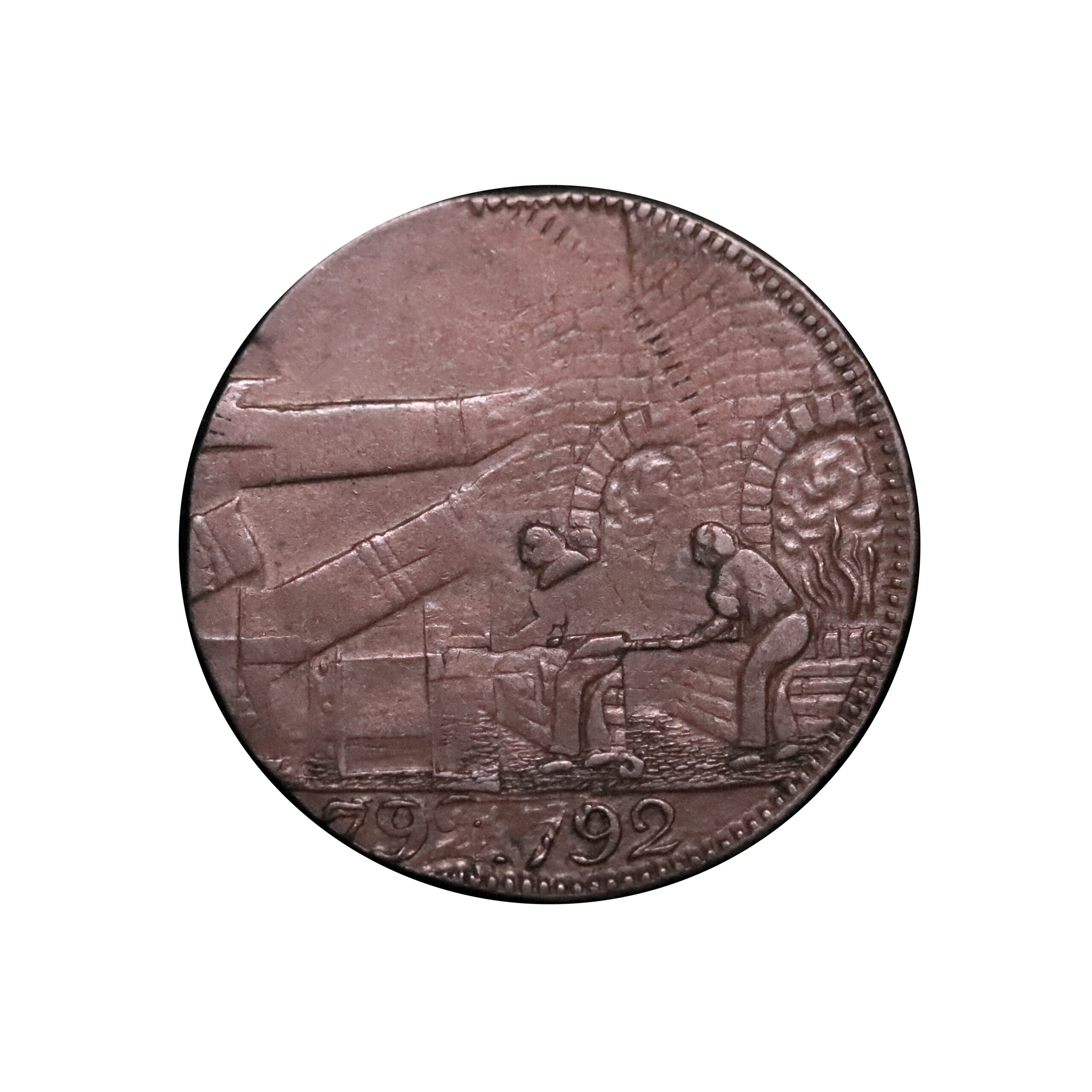 LOT 149 Warwickshire Wilkinson Halfpenny D&H 390, Spectacular double-strike - Image 3