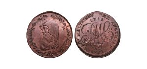 Lot 309 - Westwood’s Anglesey 1788 half-halfpenny D&H 453, Ex-Griffiths