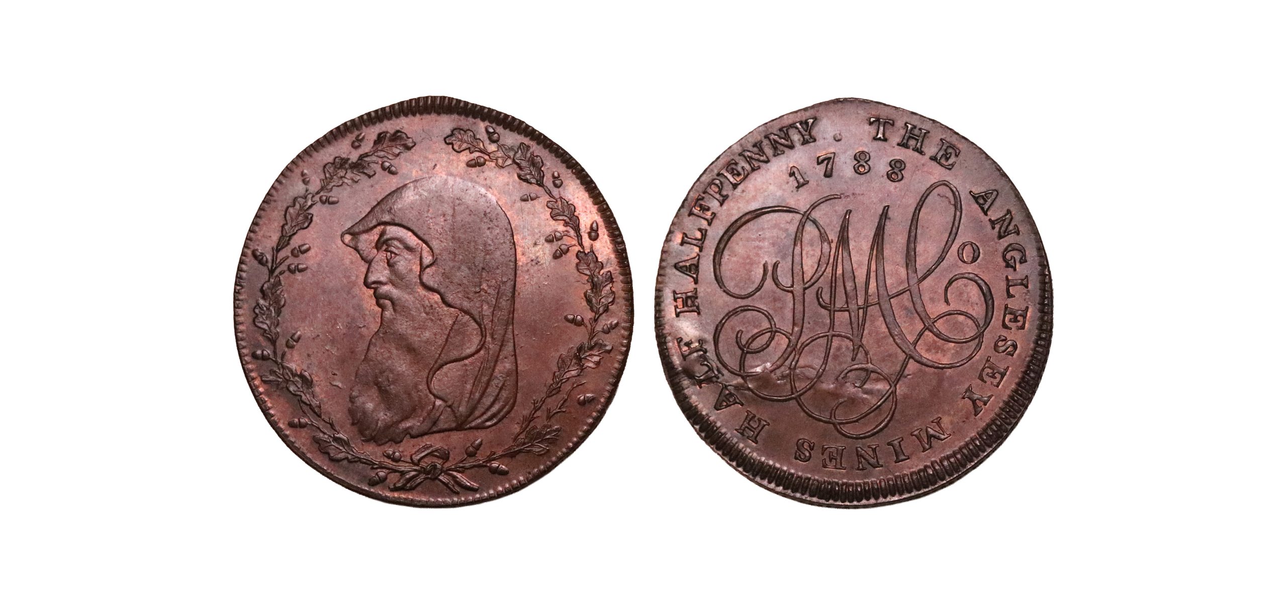 Lot 309 - Westwood’s Anglesey 1788 half-halfpenny D&H 453, Ex-Griffiths