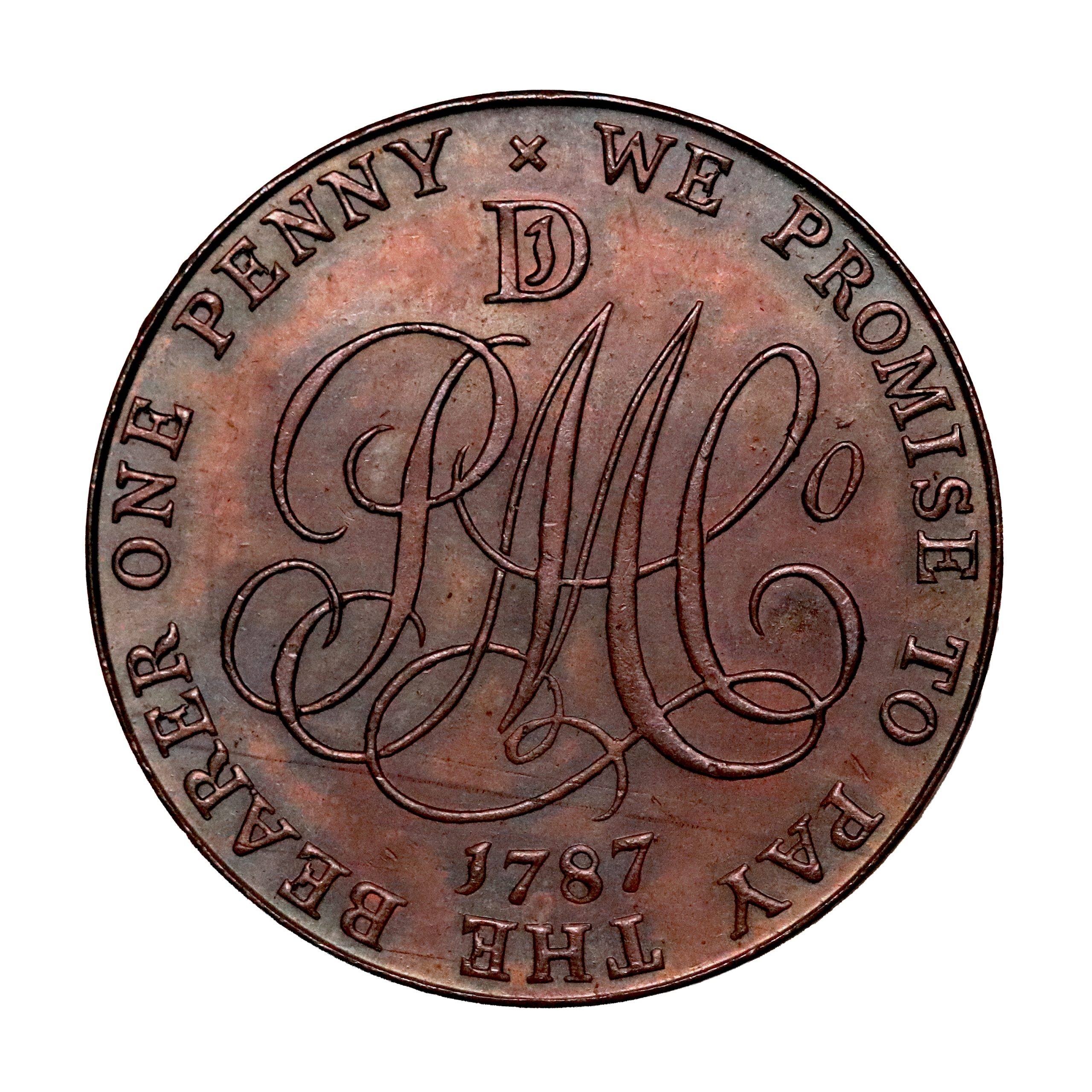 Lot 291 - Hancock’s 1787 Anglesey Pattern D penny D&H 5, Choice - Image 3
