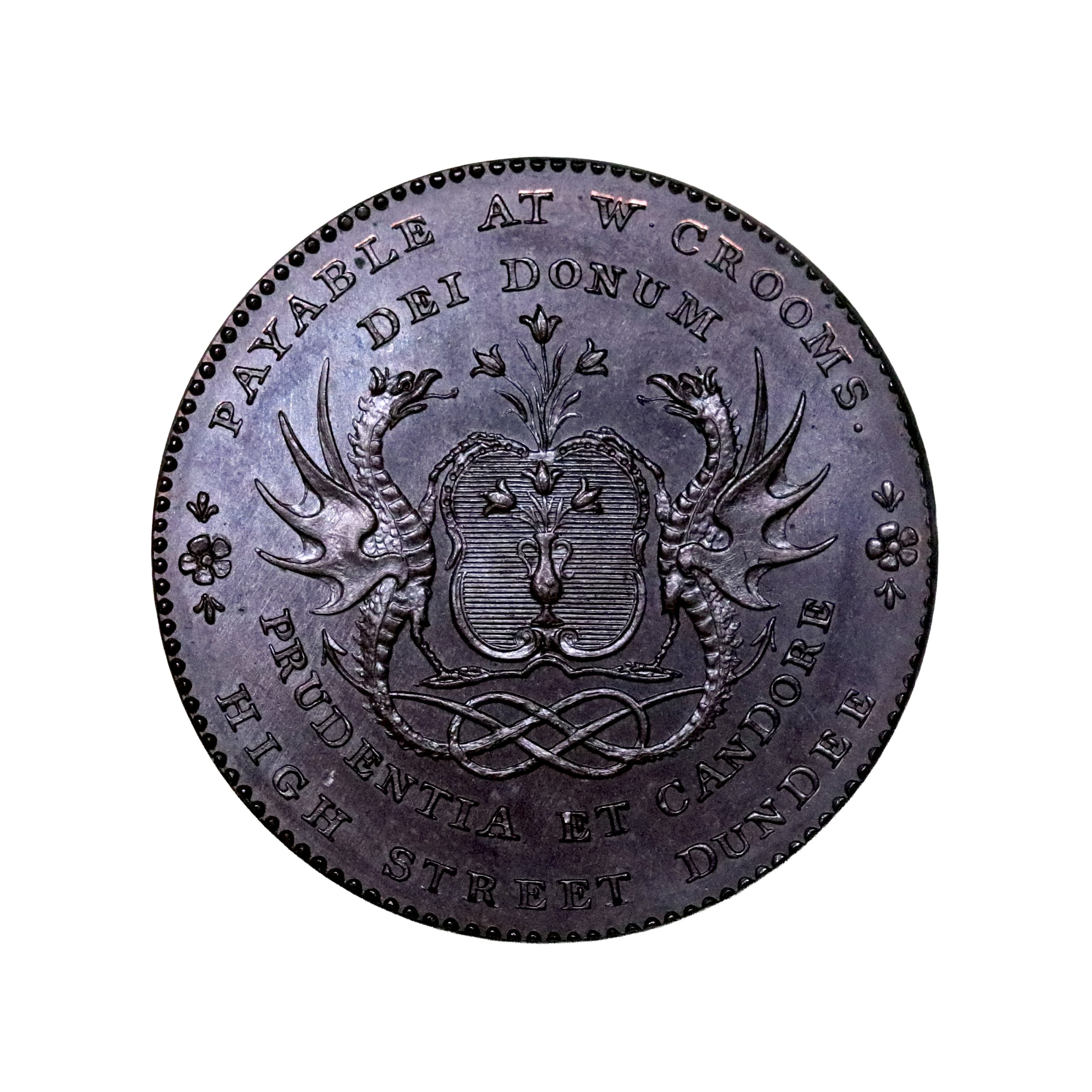 Lot 318 - Angusshire Dundee Bronzed Proof Halfpenny D&H 13, Gem - Image 2