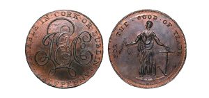 Lot 6 - Prattent's Cork Mule halfpenny D&H 18, Rare