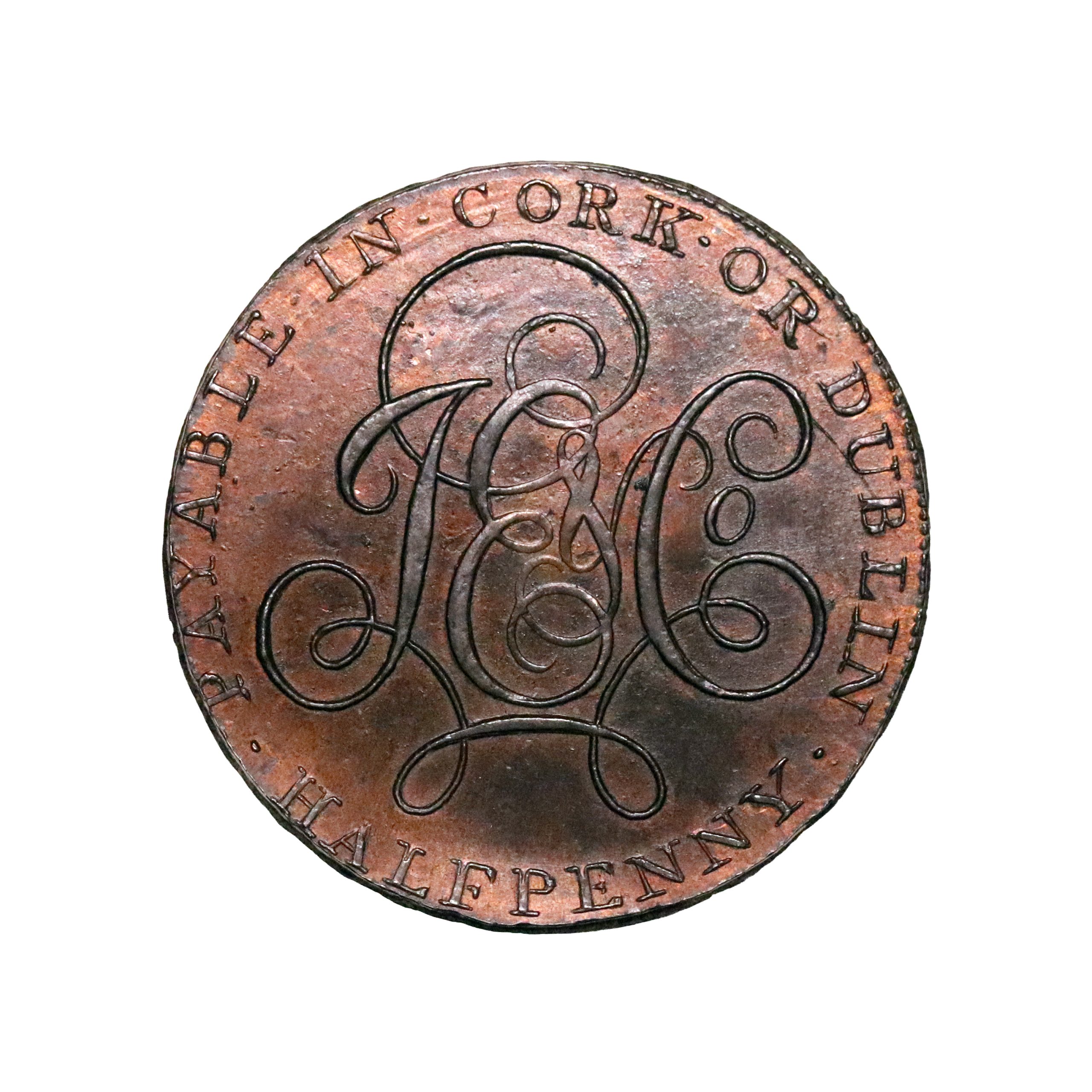 Lot 6 - Prattent's Cork Mule halfpenny D&H 18, Rare - Image 2