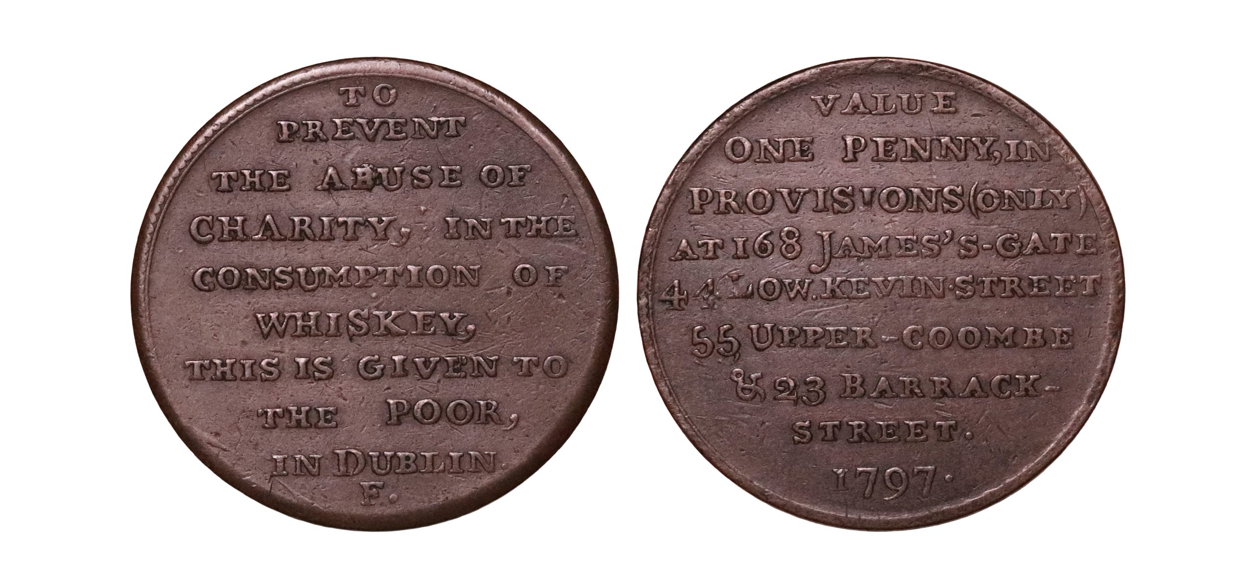 Lot 7 - Dublin Temperance One Penny D&H 1, Rare +