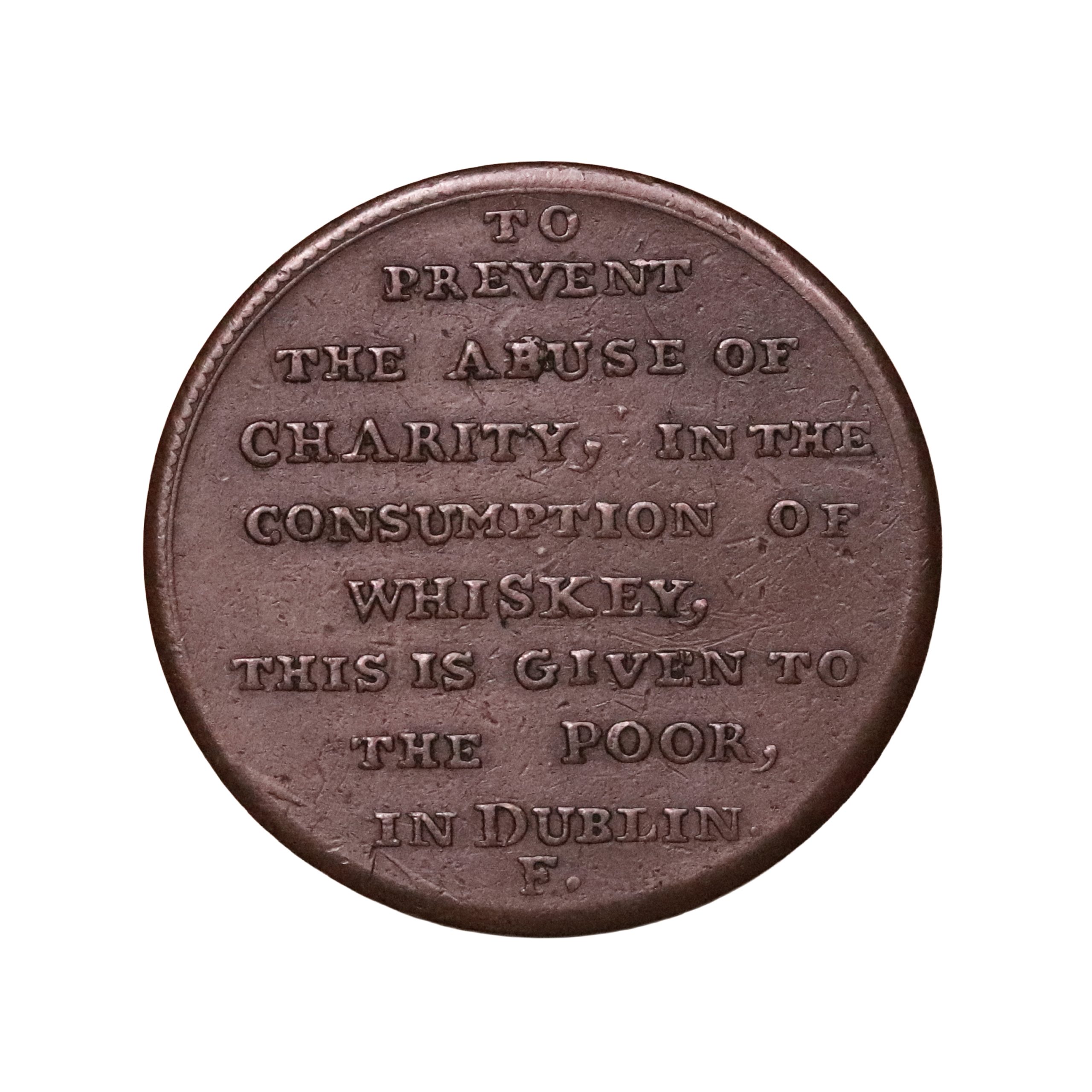 Lot 7 - Dublin Temperance One Penny D&H 1, Rare + - Image 2