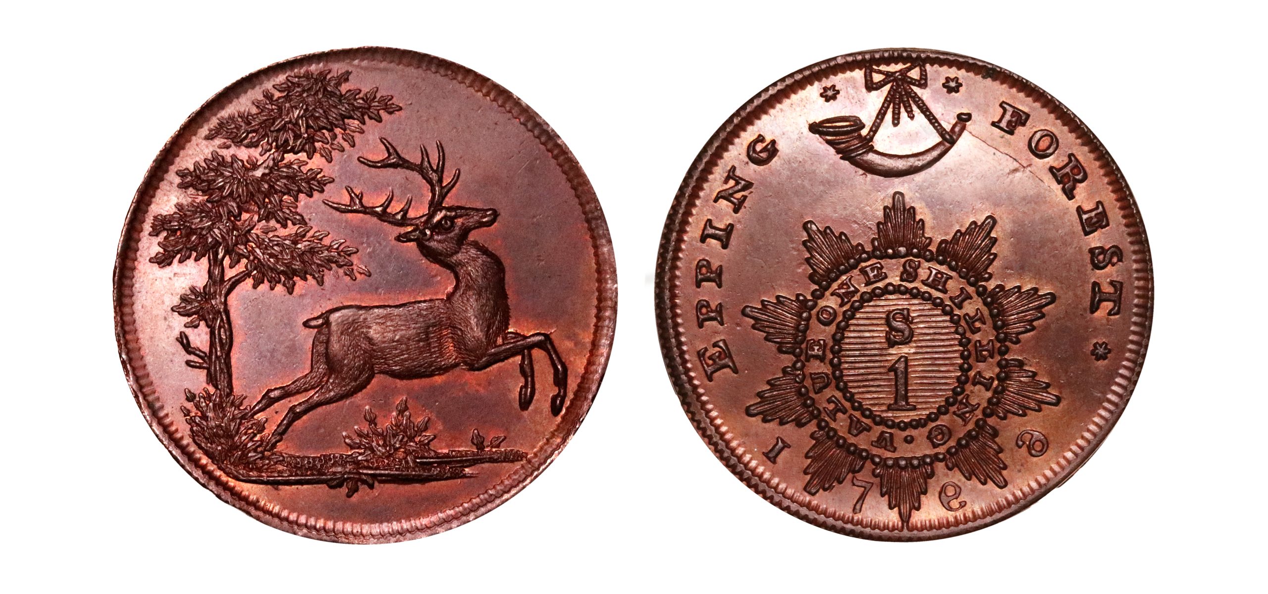 Lot 74 - Spence's Essex Epping Forest Shilling D&H 1b, Rare, ex-Baldwin