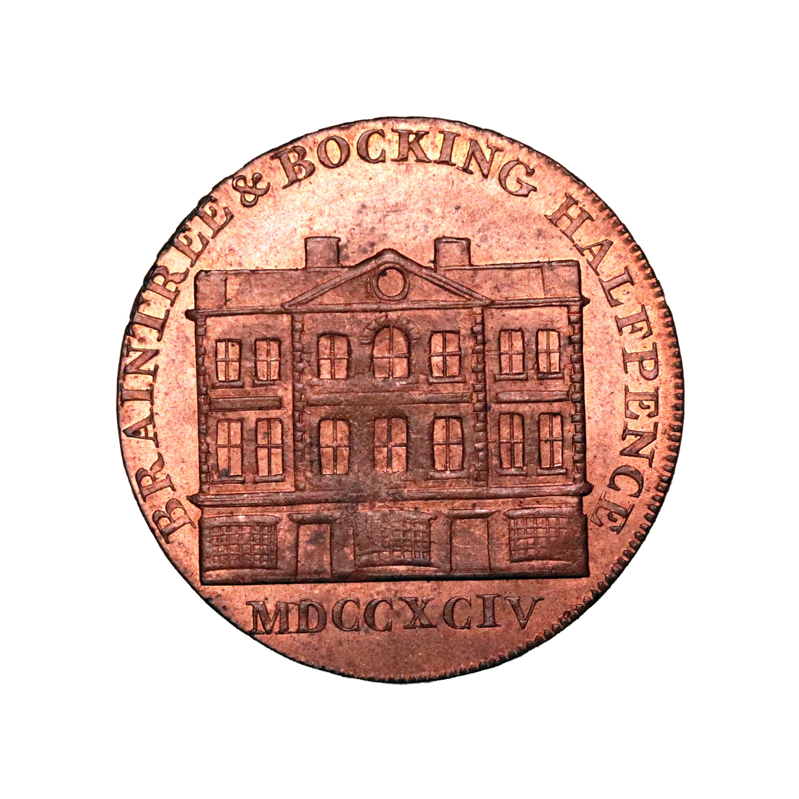 Lot 75 - Essex Braintree Halfpenny D&H 4, full red Gem, Ex-Jan - Image 2