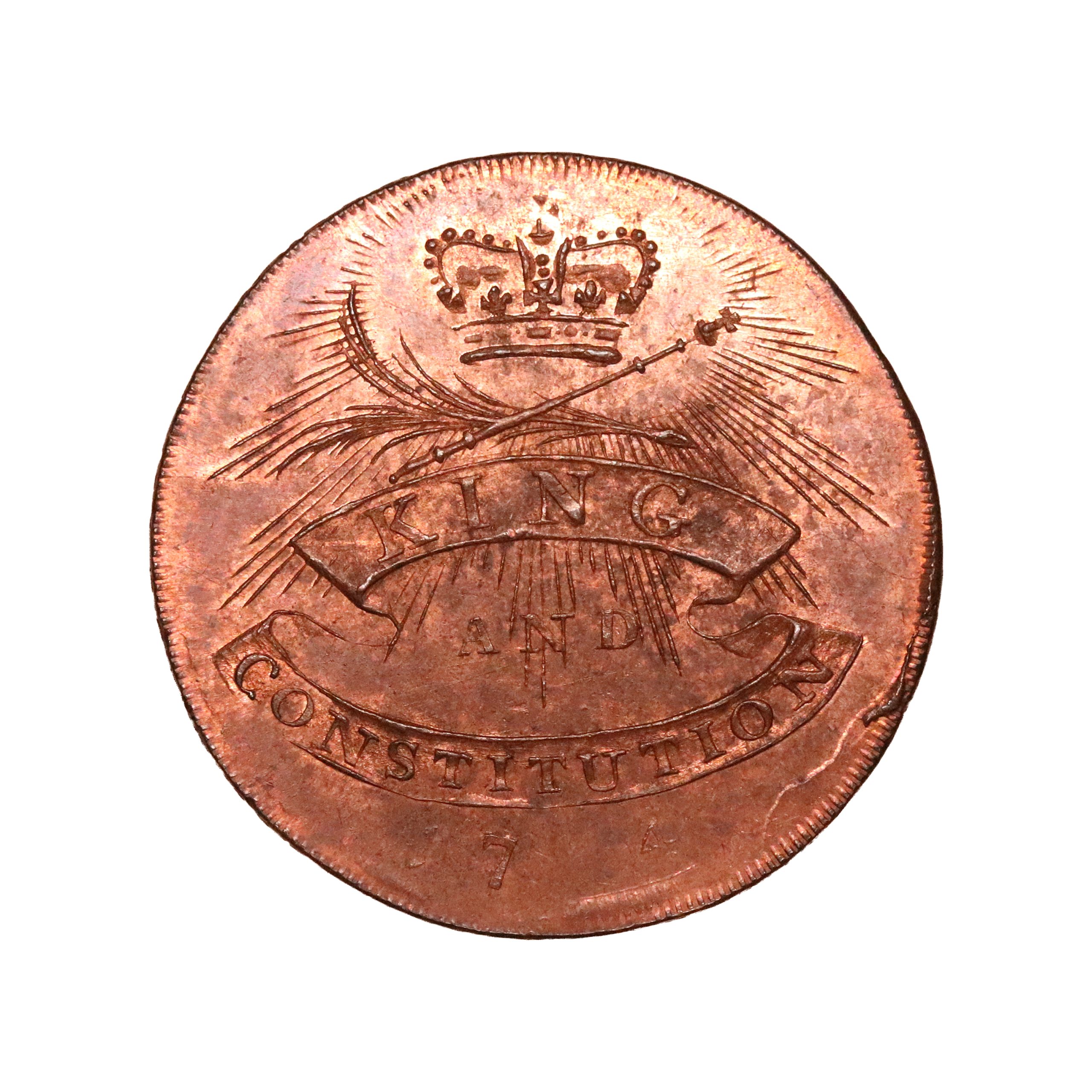 Lot 76 - Essex Chelmsford Halfpenny D&H 5, full red Gem, Ex-Baldwin - Image 3