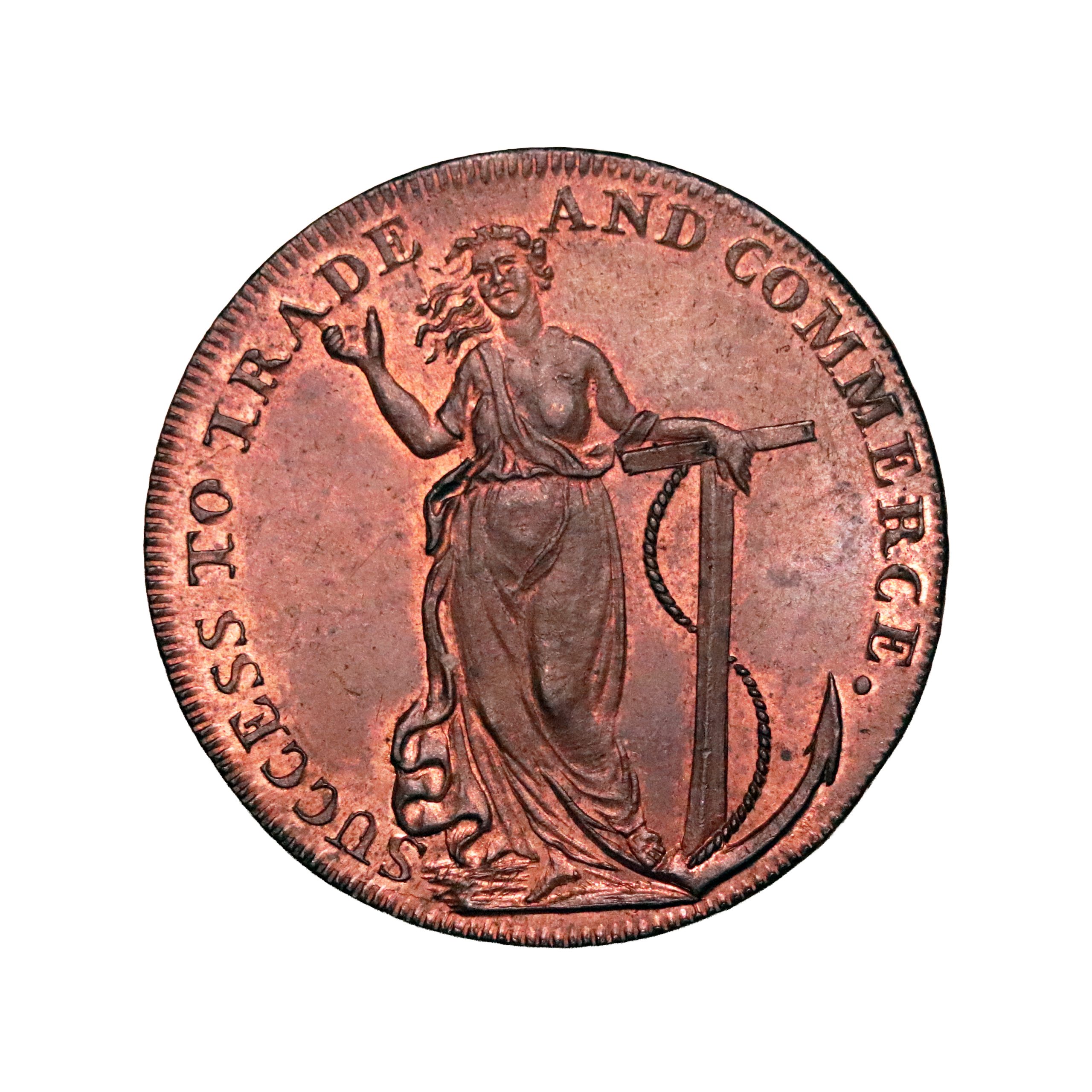 Lot 77 - Essex Chelmsford Mule Halfpenny D&H 6, full red - Image 3