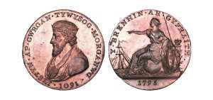 Lot 313 - Glamorganshire Glamorgan Halfpenny D&H 3, full red, Gem