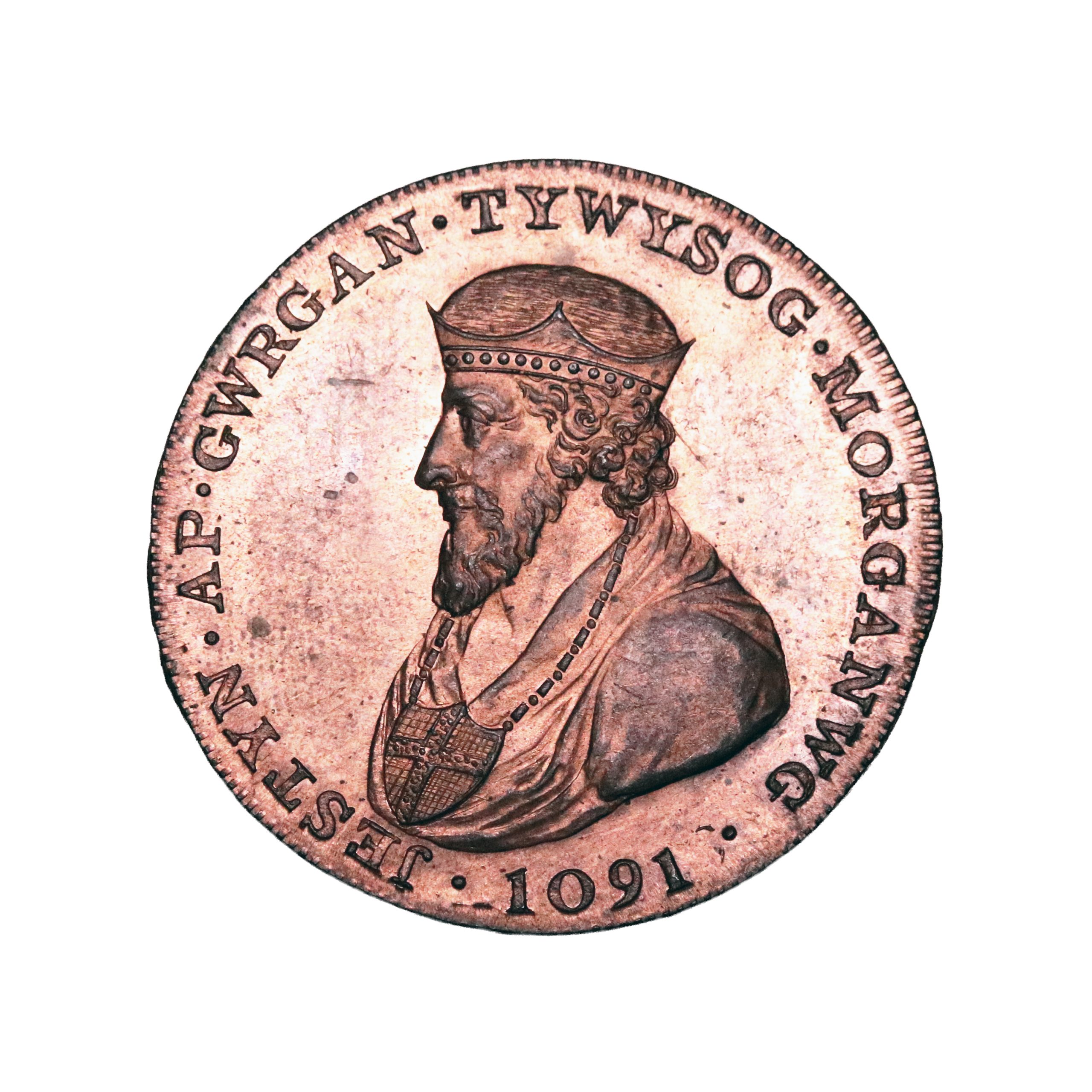 Lot 313 - Glamorganshire Glamorgan Halfpenny D&H 3, full red, Gem - Image 2