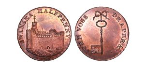 Lot 315 - Glamorganshire Swansea Halfpenny D&H 4, full brilliant red