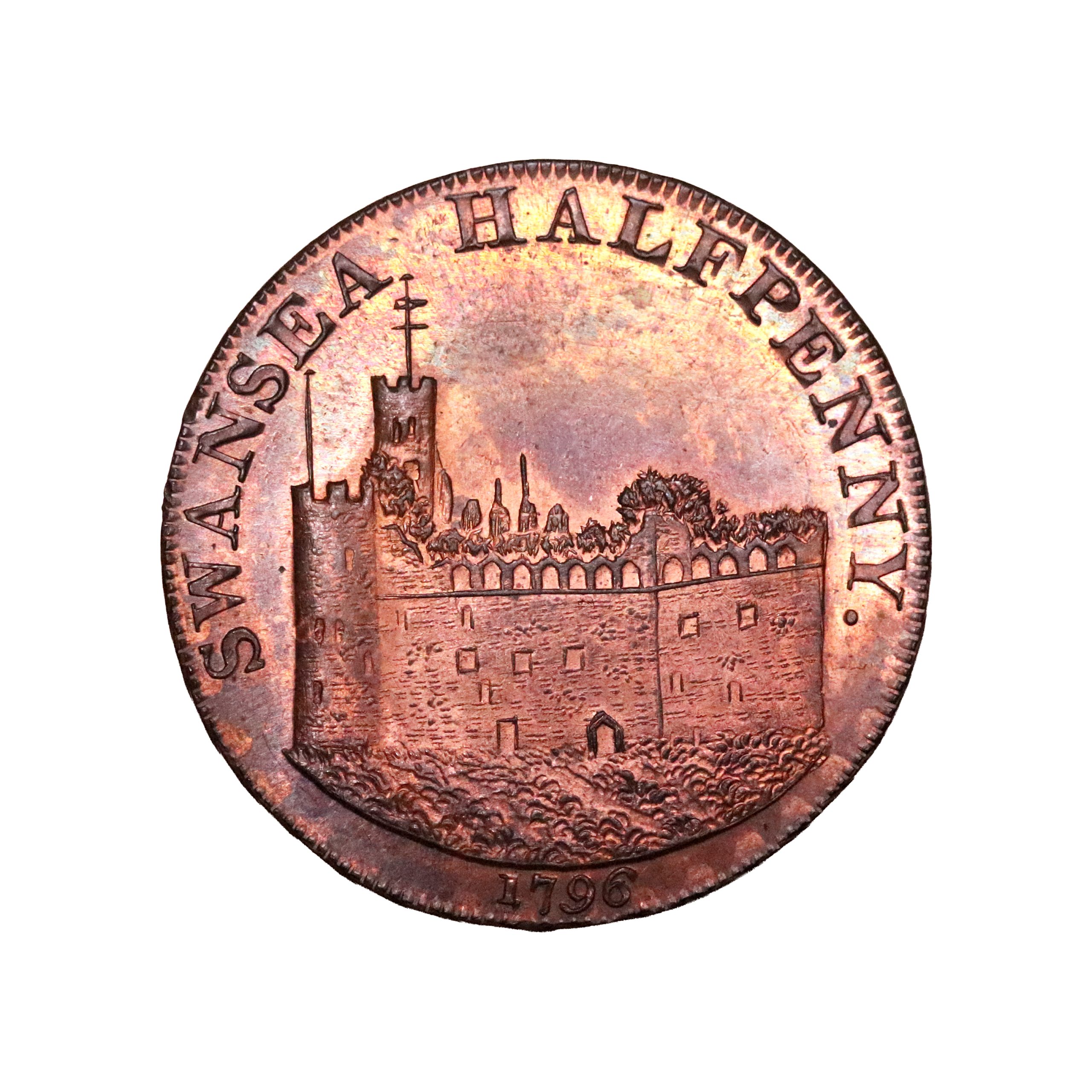 Lot 315 - Glamorganshire Swansea Halfpenny D&H 4, full brilliant red - Image 2