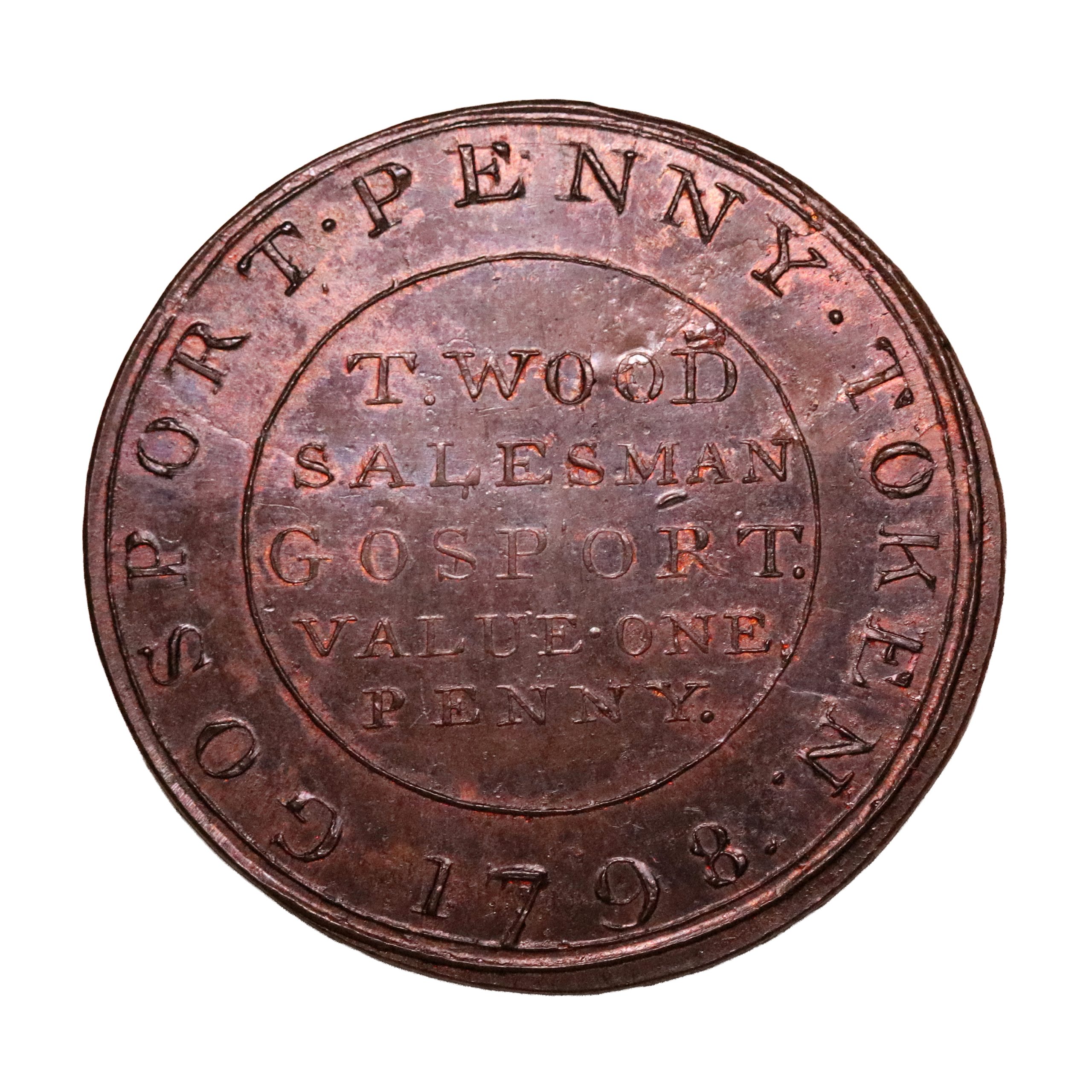 Lot 83 - Jacobs' Hampshire Gosport Penny D&H 2, Rare, 5% off-struck - Image 3