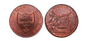Lot 323 - Lanarkshire Glasgow halfpenny D&H 4, Ex-Cokayne