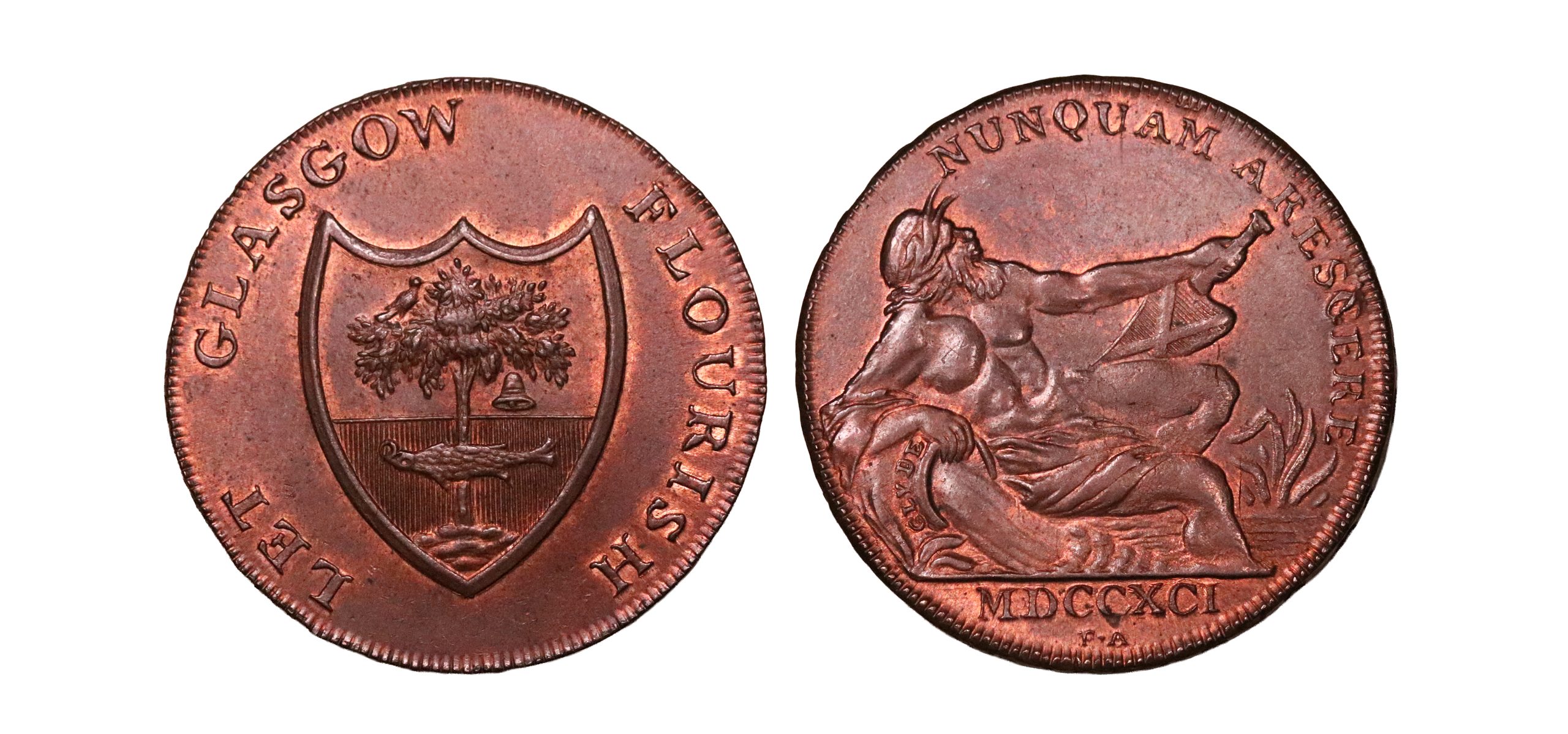 Lot 323 - Lanarkshire Glasgow halfpenny D&H 4, Ex-Cokayne