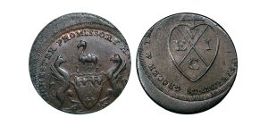 Lot 96 - Lancashire Manchester halfpenny D&H 130, 15% off-struck