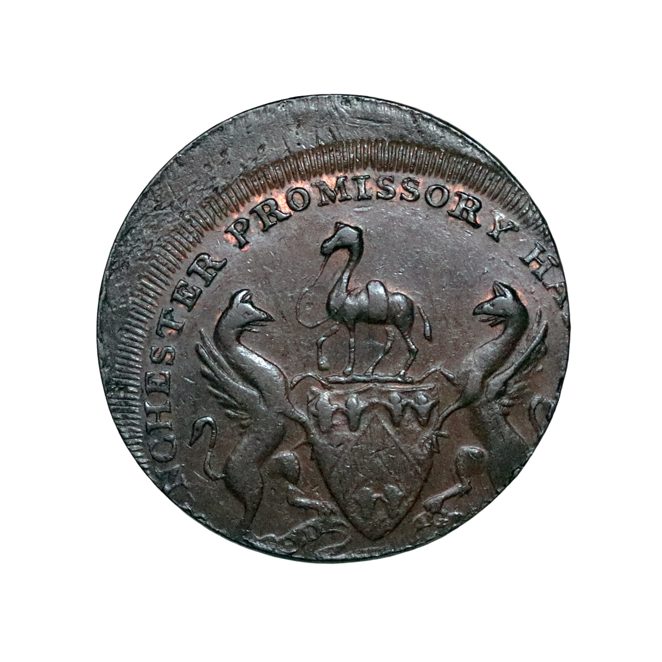 Lot 96 - Lancashire Manchester halfpenny D&H 130, 15% off-struck - Image 2