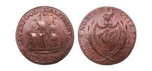 Lot 94 - Lancashire Liverpool Halfpenny D&H 89, Gem, Ex-Cokayne