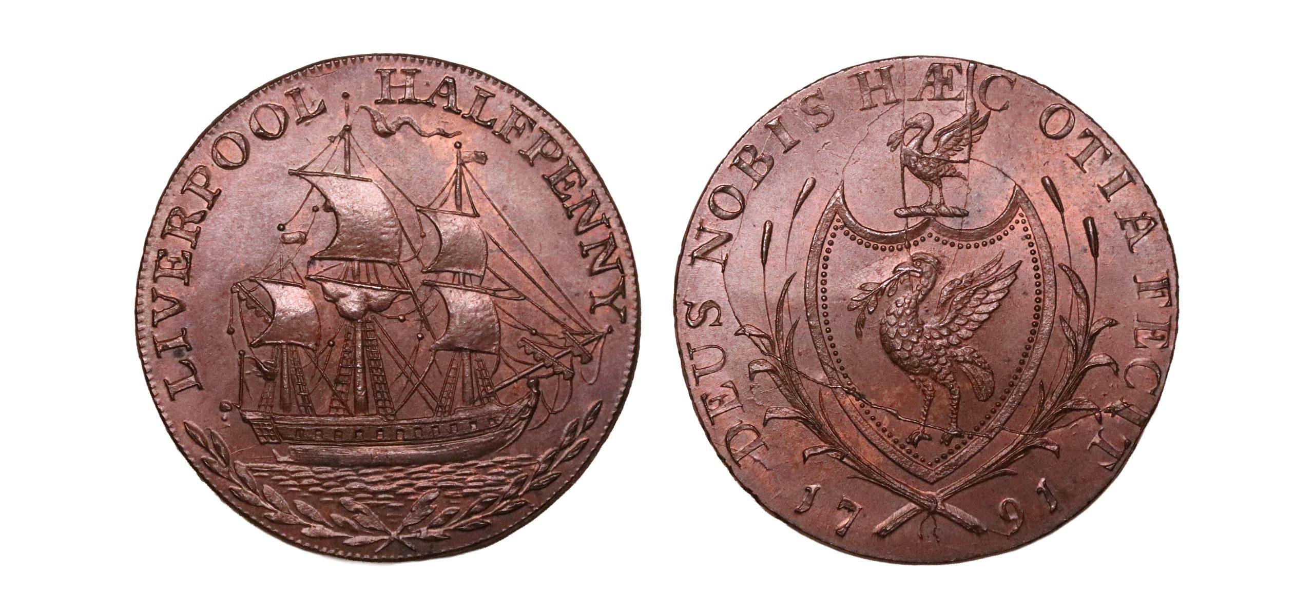 Lot 94 - Lancashire Liverpool Halfpenny D&H 89, Gem, Ex-Cokayne