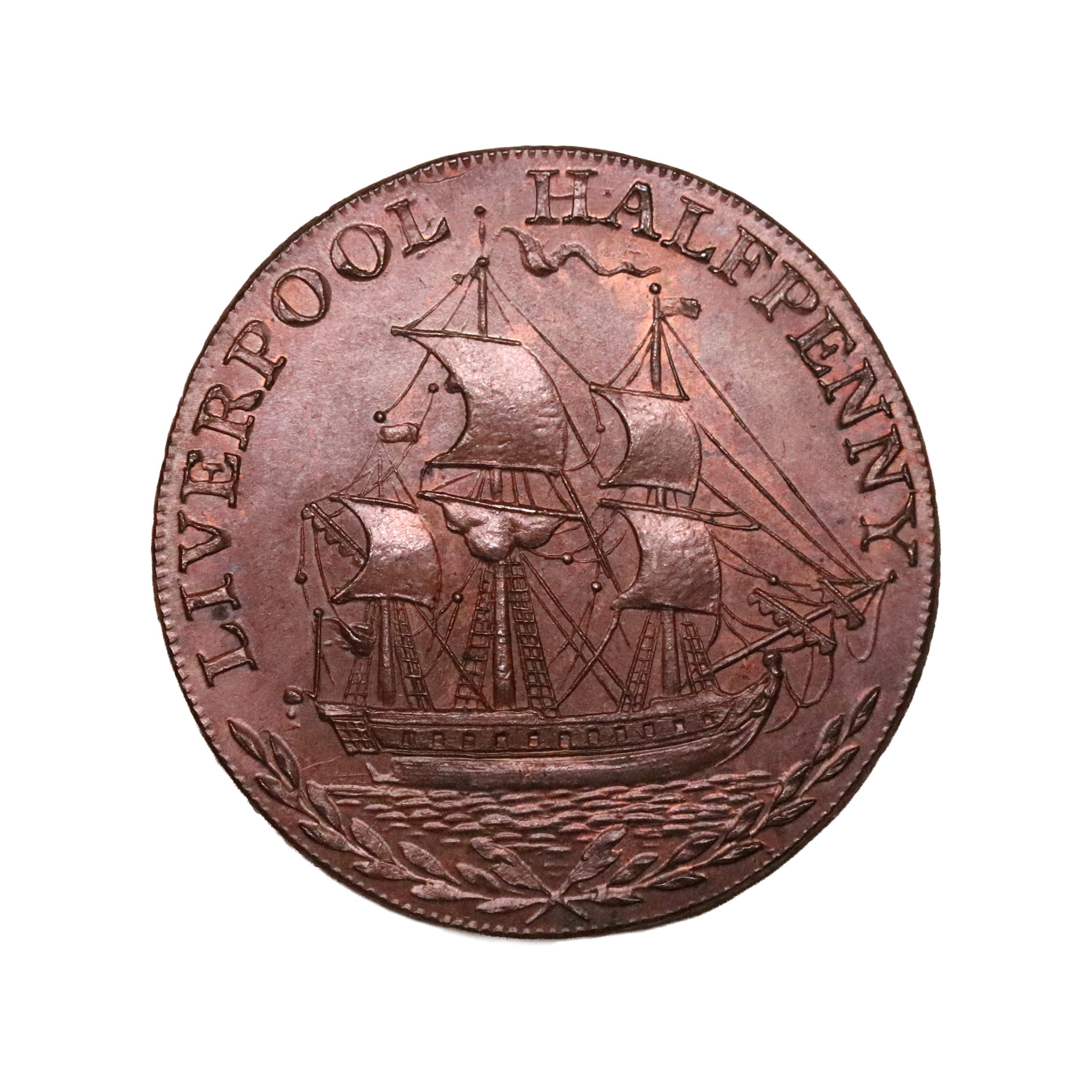 Lot 94 - Lancashire Liverpool Halfpenny D&H 89, Gem, Ex-Cokayne - Image 2