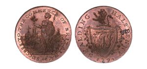 Lot 98 - Lincolnshire Spalding  halfpenny D&H 5, Gemmy