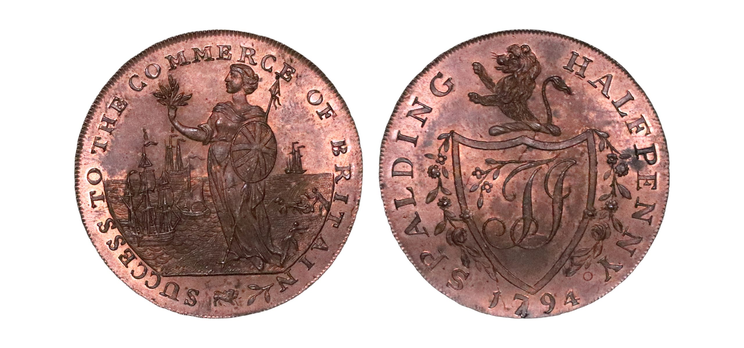 Lot 98 - Lincolnshire Spalding halfpenny D&H 5, Gemmy