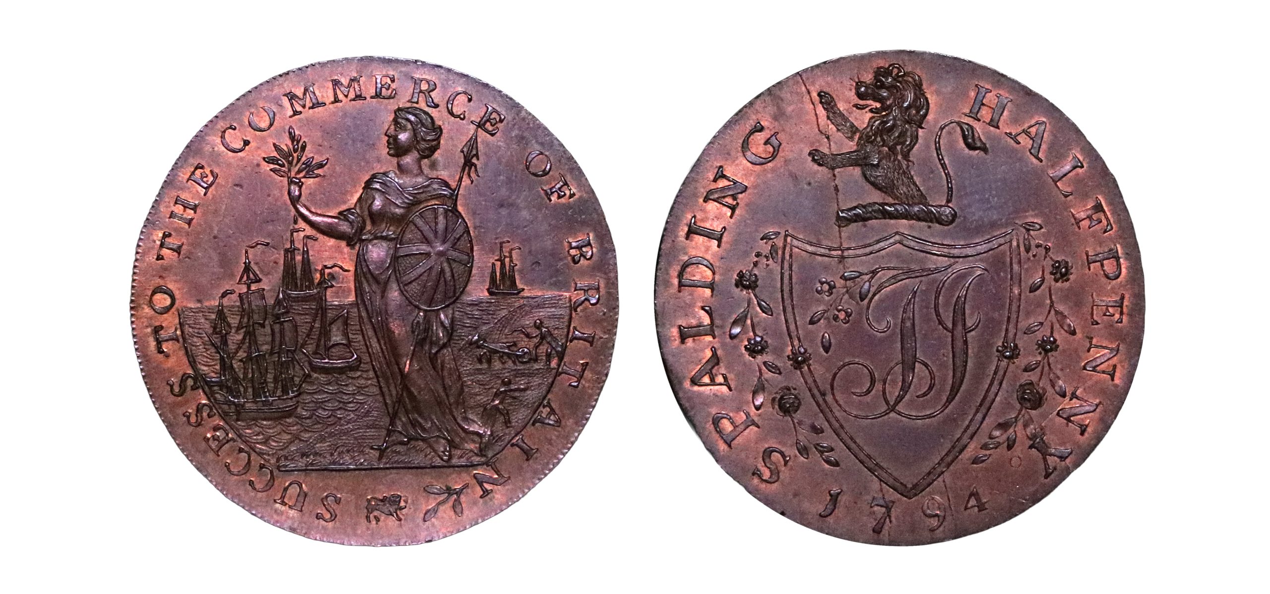 Lot 100 - Lincolnshire Spalding halfpenny D&H 6a, Scarce