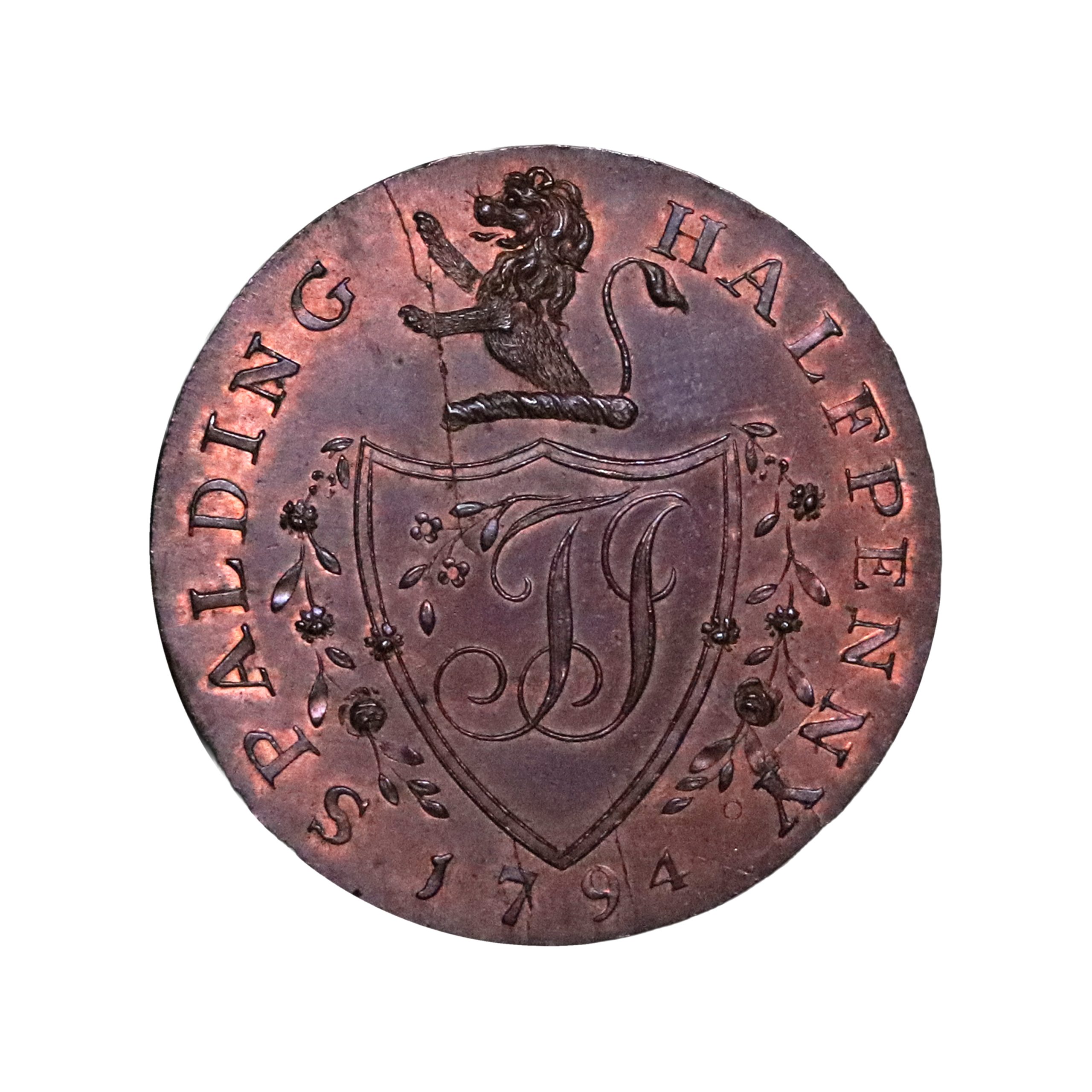 Lot 100 - Lincolnshire Spalding halfpenny D&H 6a, Scarce - Image 3